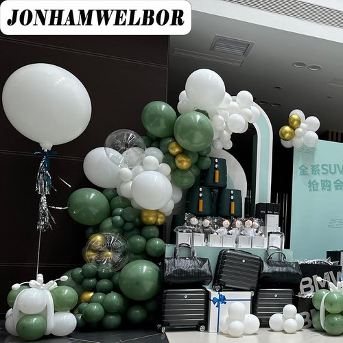 Jonhamwelbor White Balloons - 12-Inch Matte White Latex Helium Balloons | 100 Pack for Weddings & Parties