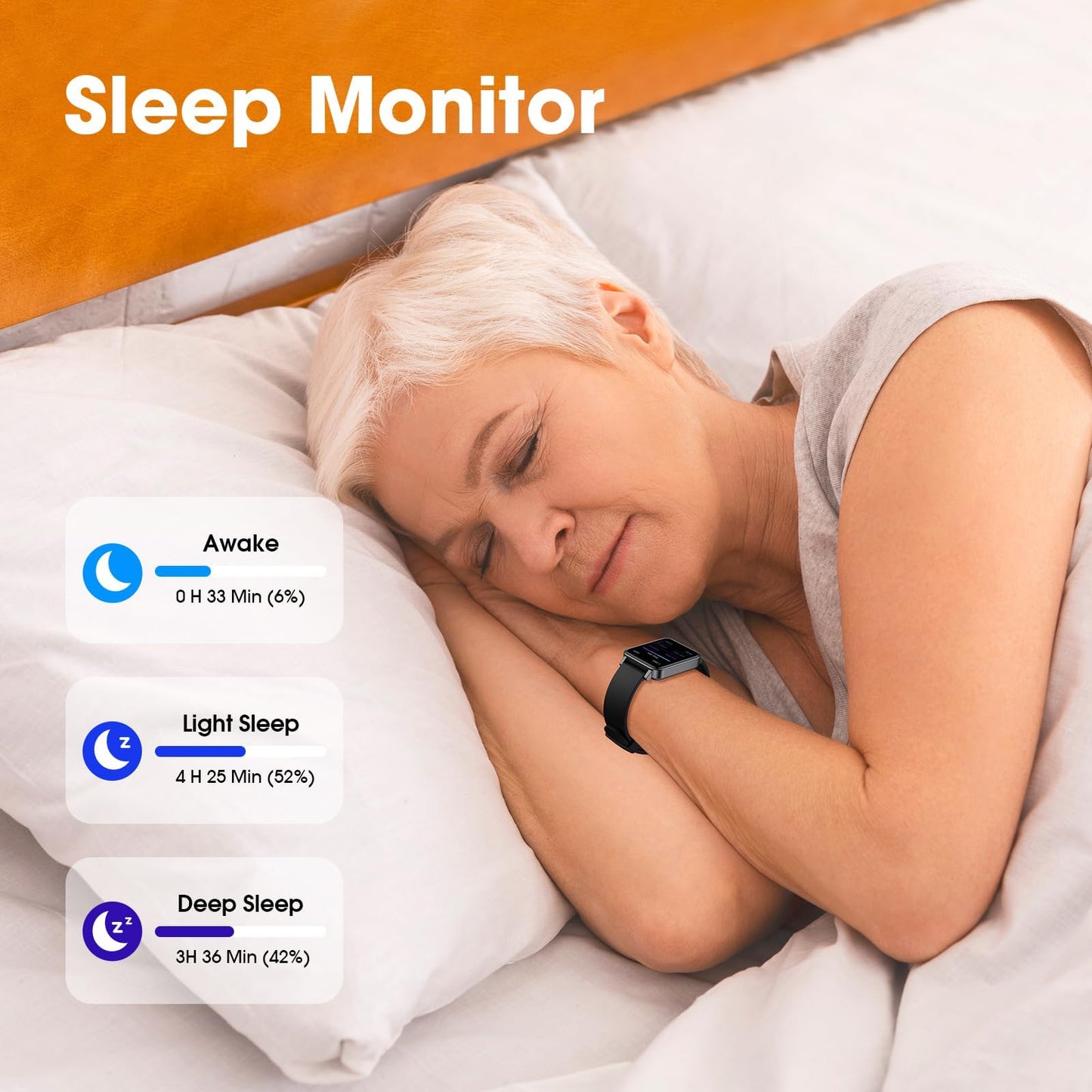 Fitness Tracker, Fitness Watch with Blood Oxygen, Heart Rate Monitor, Steps Calories Counter, Sleep Monitor, Pedometer IP68 Waterproof, Smart Watch for Android iPhones
