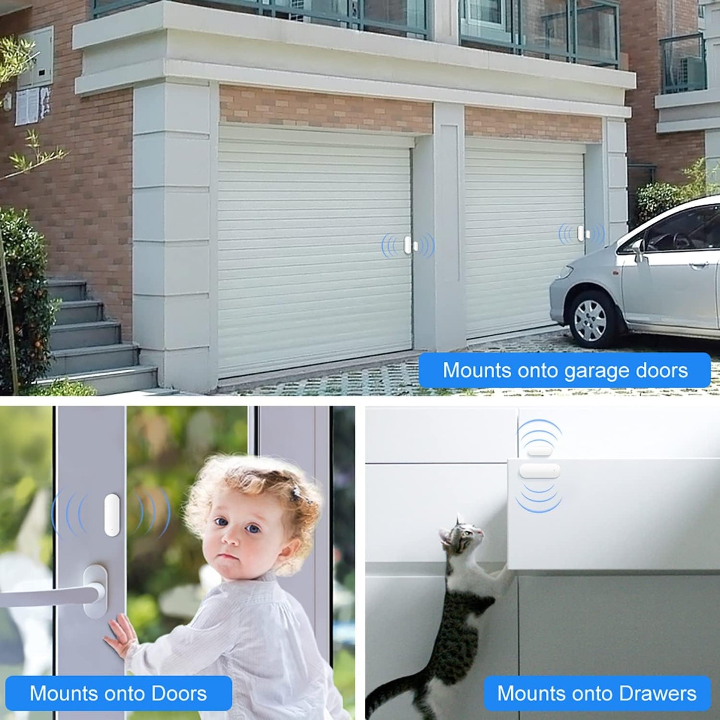 SENCKIT (1pack) WiFi Door Sensor: Smart Door Open/Closed Detectors, Wireless Window Sensor with App Notification Alert