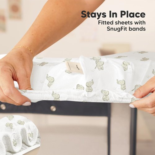 Elly Mini Crib Sheets - 2-Pack Fitted Organic Cotton Bedding | Soft & Breathable 38x26 Playard Covers