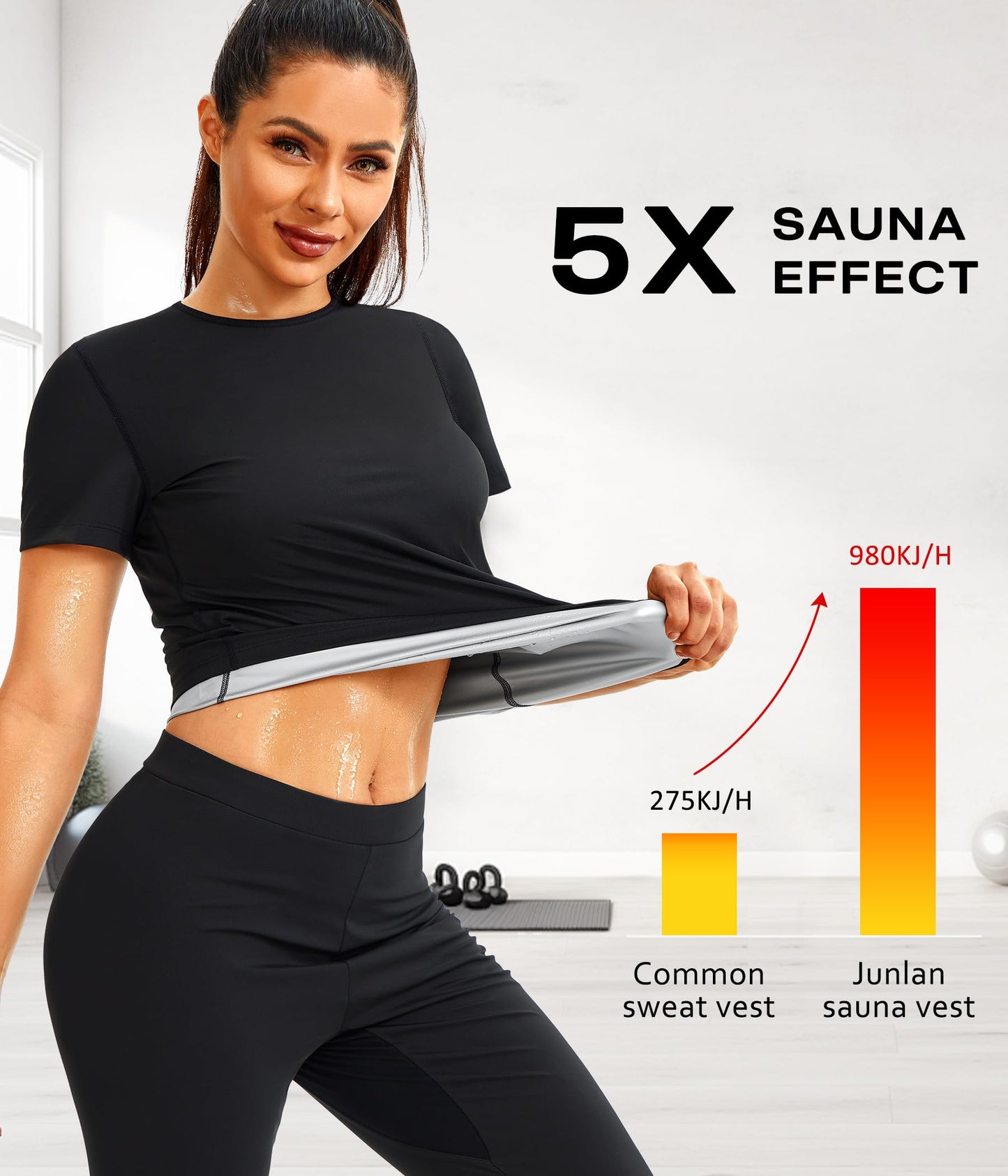 Junlan Waist Trainer Vest Women - Sweat Waist Trainer for Women Working Out Sweat Vest(Silver,Large)