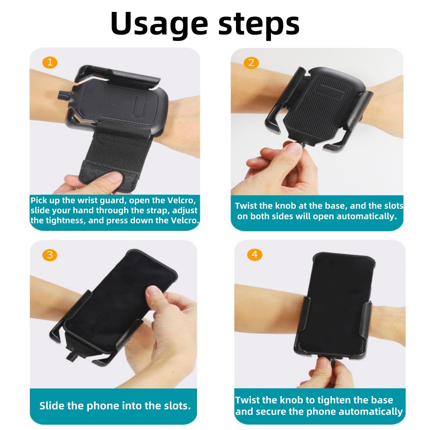 Xpzkaiyue Running Armband 2-in-1 Wrist & Arm Phone Holder for Running/Cycling – 360° Swivel, Fits iPhone/Samsung 4.0-7.0 Inch Smartphones