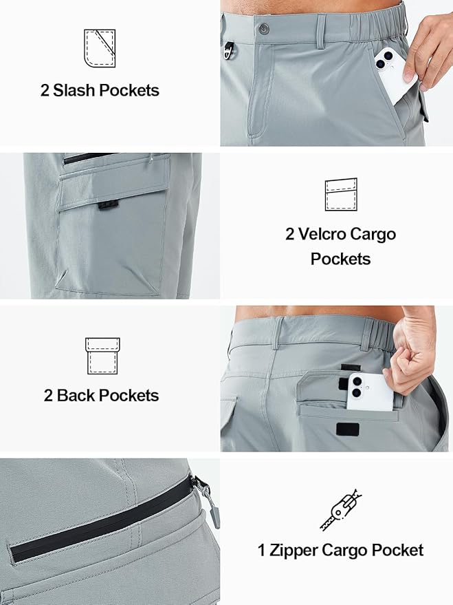 NORTHYARD Men's Cargo Hiking Shorts 9" Lightweight Outdoor Tactical Work Camping Sport Golf Casual Travel Fishing Multipocket