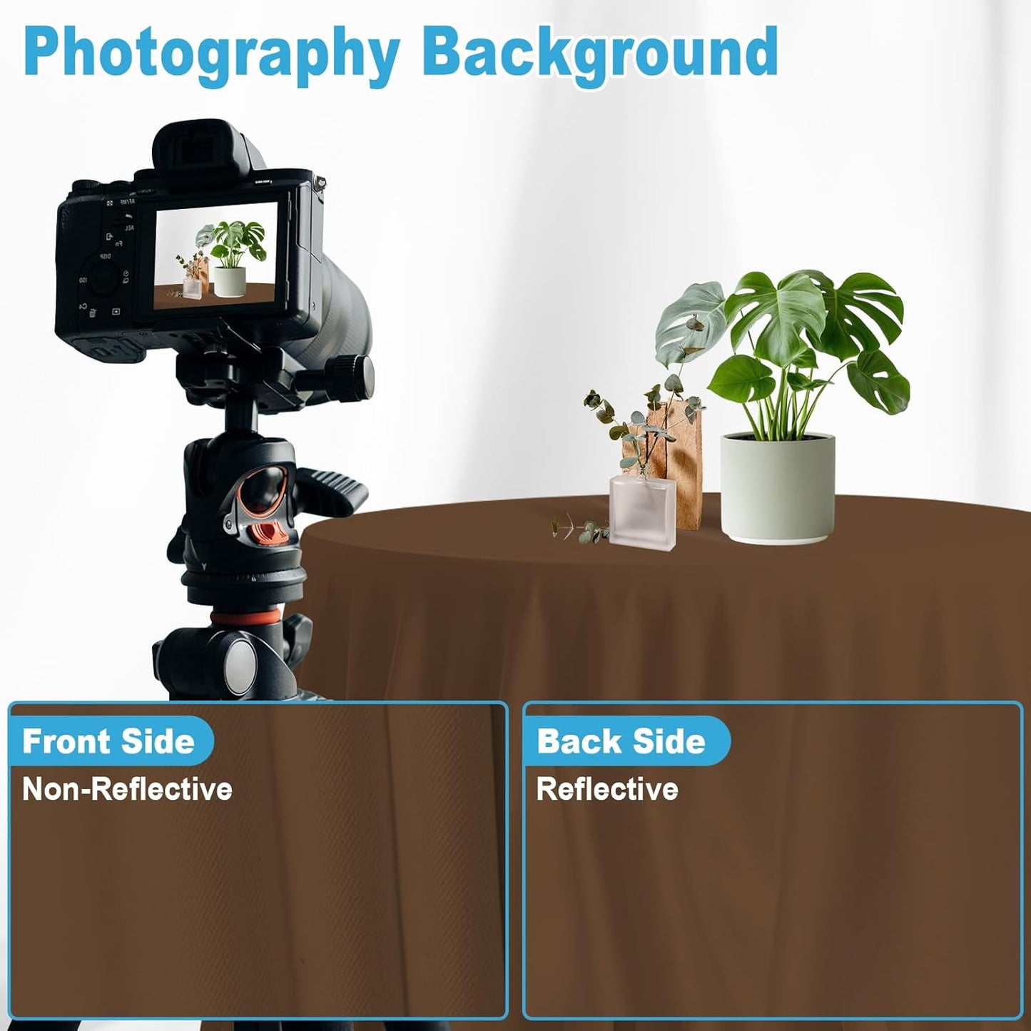 LYLYCTY 8X10 Dark Brown Backdrop for Photoshoot, Professional Photo Backdrop Background Curtain for Product