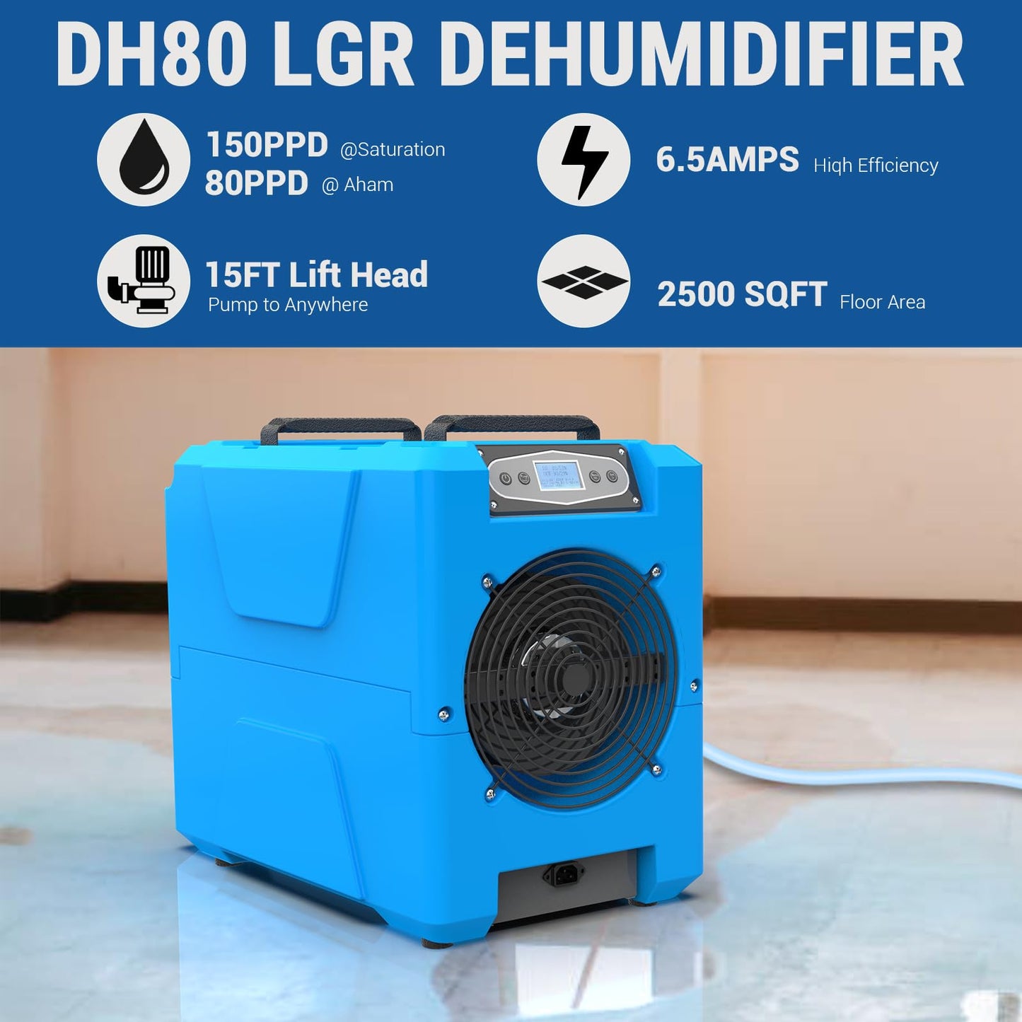 MOUNTO Restoration Equipment Bundle – 6× AM33 Air Movers, 1× DH80 Compact Dehumidifier, 1× HEPA 500 Air Scrubber – Complete Water Damage Restoration Package