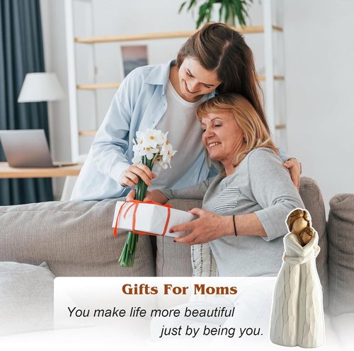 Mom Birthday Gifts from Daughter – Gift for Mom or Daughter,7.8'' Mother and Daughter Hand Painted Figure,Mother’s Day, Birthday, Christmas
