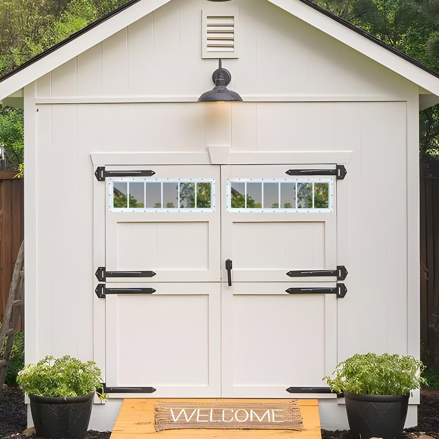 COLORPAPA 2 Pack Shed Windows, 10"x35" Transom Window Fixed Design with Tempered Glass for Shed, Chicken Coop, Playhouse, Household, Garage, Barns (White)