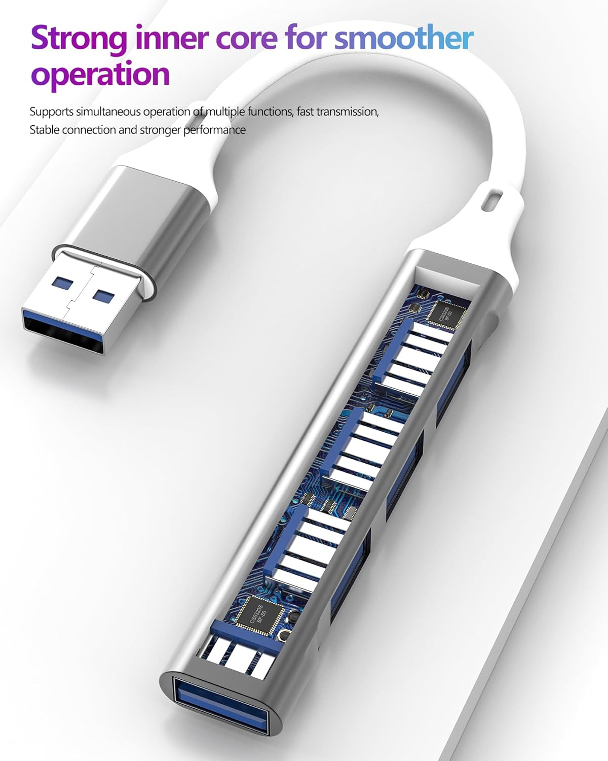 Aksenli 3.0 (4in1)Macbook Multi USB Port Hub Adapter Splitter Laptop PC Card Reader Computer Flash Disk Cable Extention