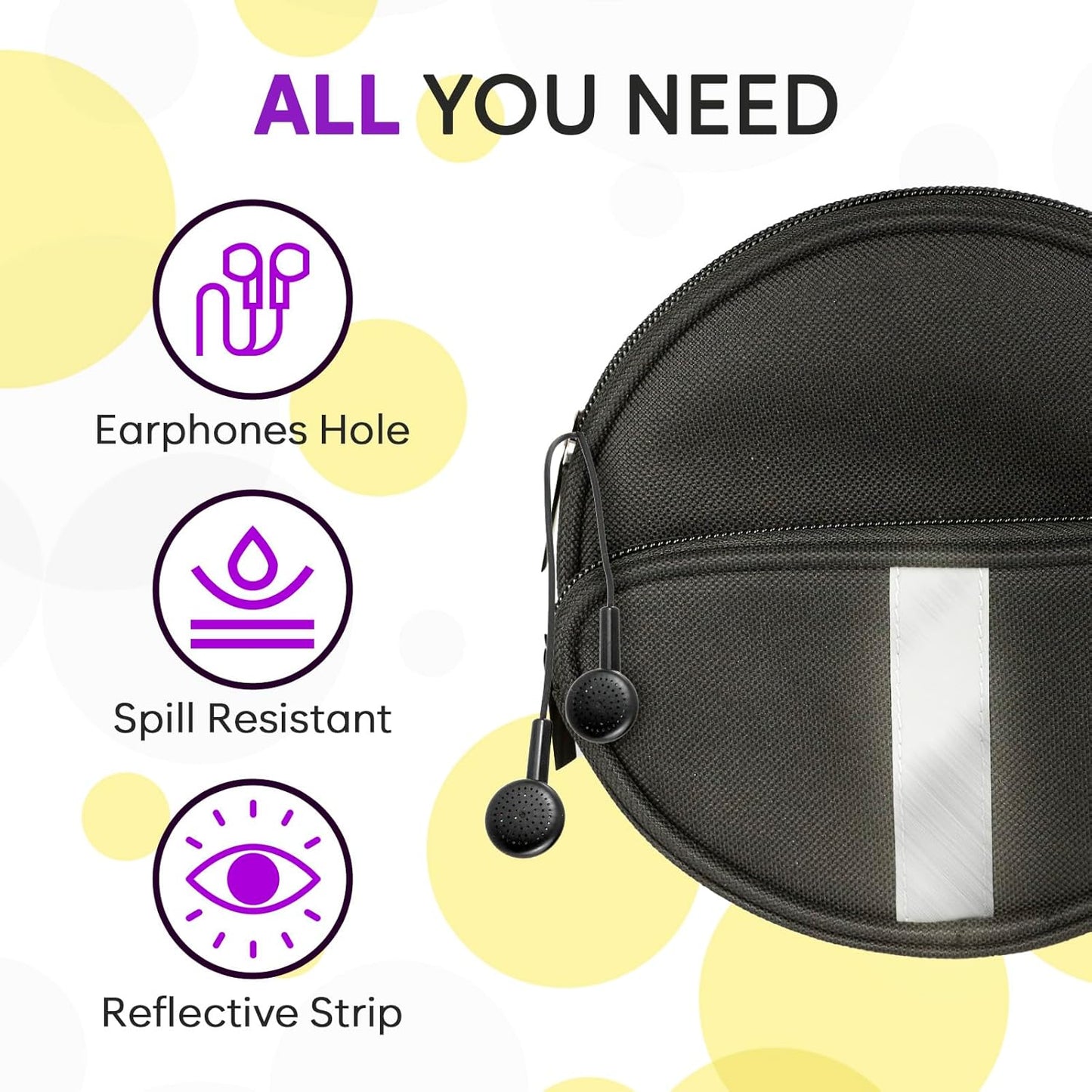 KLIM 3 Portable CD Player Case, Waterproof Portable CD Player Carrying Case, Adjustable Strap, Suitcase