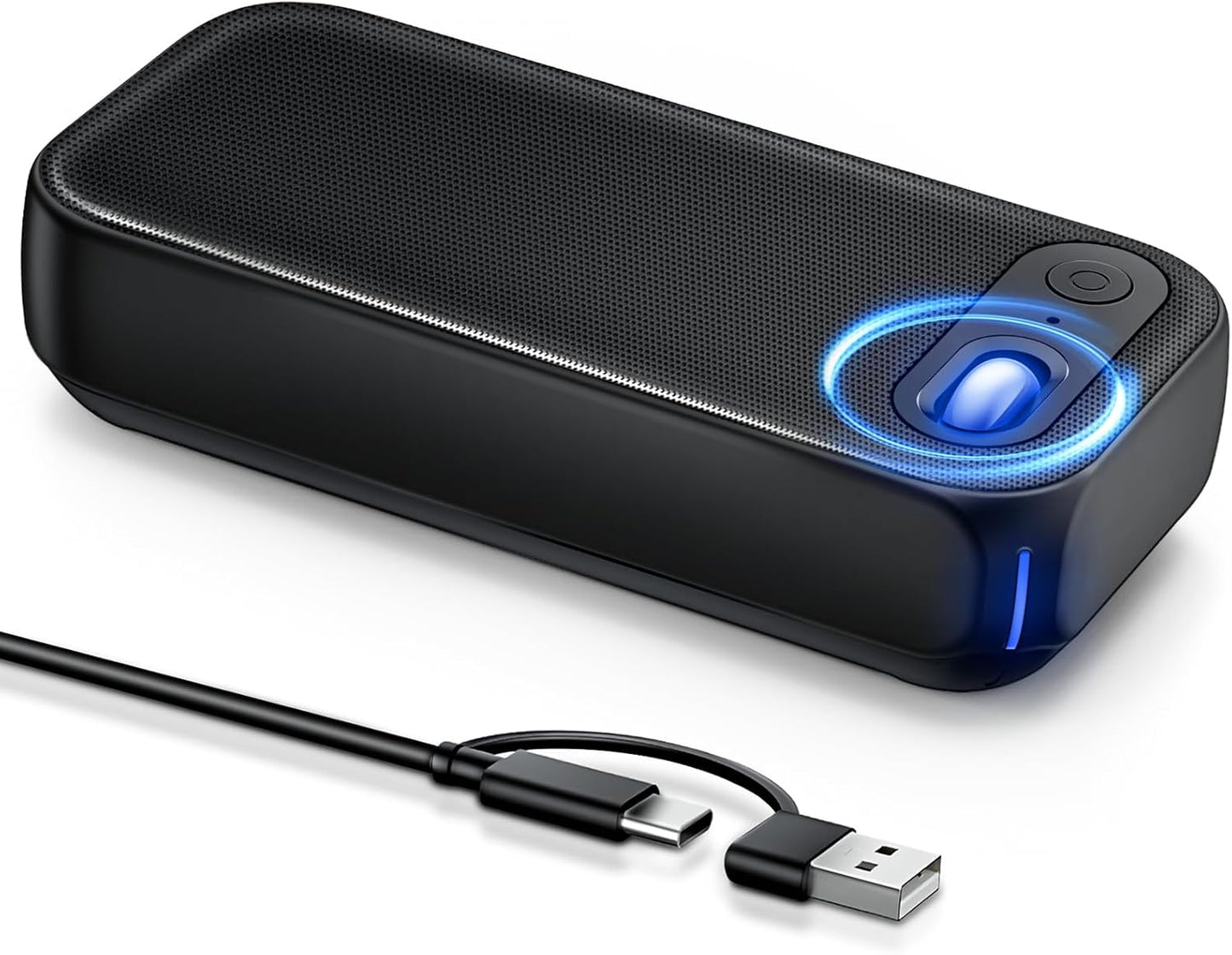 VkingMoR USB-A/USB-C Computer Speakers for PC Desktop, Wired Portable Mini Sound-bar for Monitor with Stereo Sound