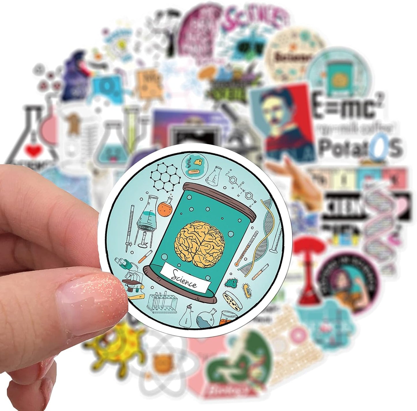 DLZJY 50PCS Funny Science Laboratory Stickers, Laboratory for Teens Adults, Physics Biology Chemistry Experiment