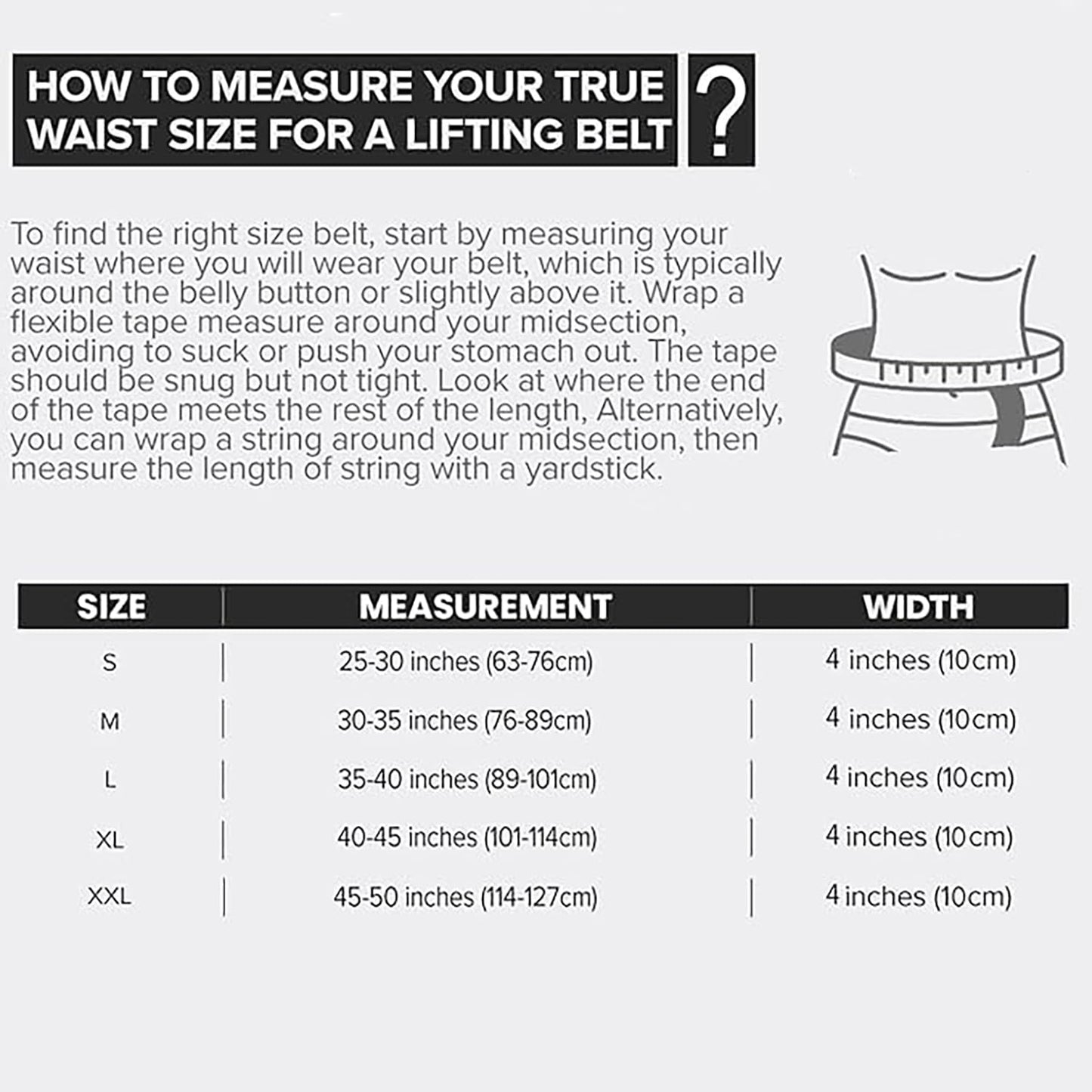 7mm Leather Weight Lifting Belt - 4" Wide Tapered Premium Leather Lifting Belt for Gym, Workout & Weight Training - Weightlifting Belts for Men and Women (Large, Black)