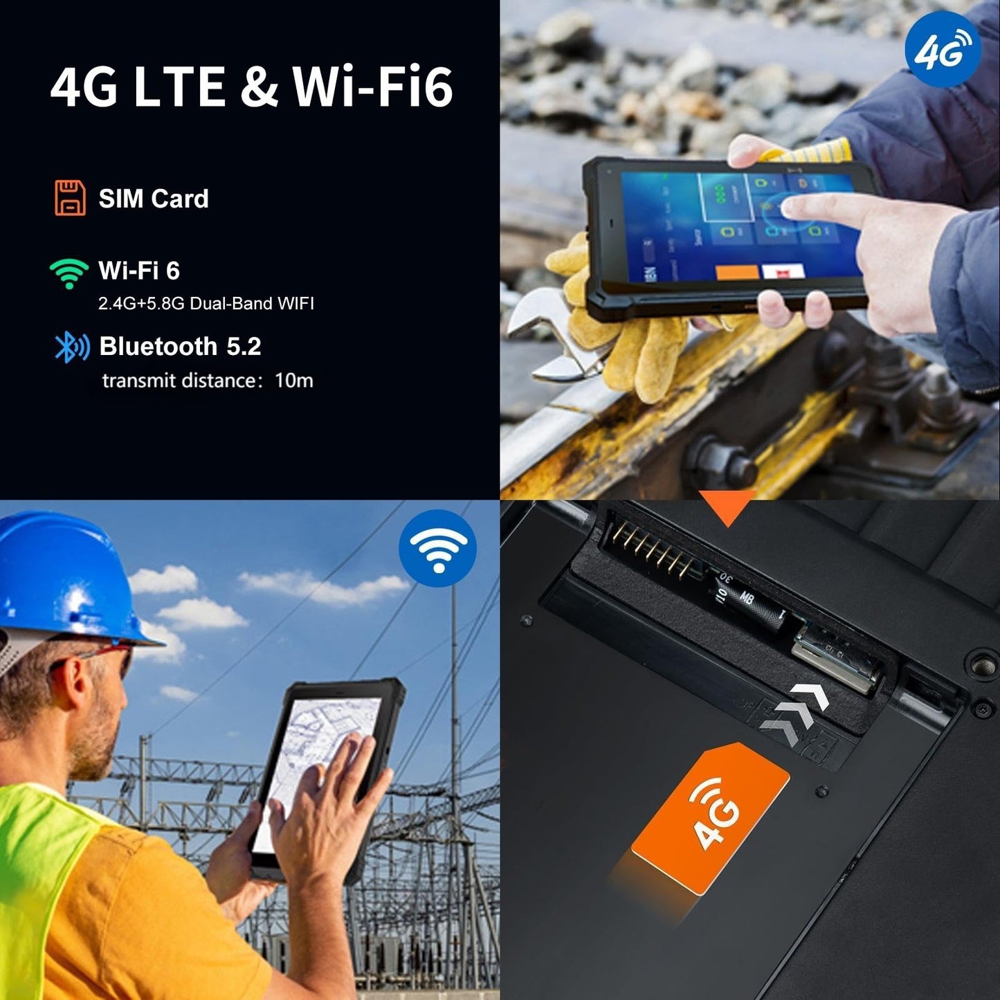CENAVA Rugged Tablet W10N,10.1 Inch Windows 11 Pro,8GB+128GB,Intel N5100,IP68 Waterproof,700nit Sunlight Readable,4G,LTE,GPS,WiFi 6 Heavy Duty Industrial Outdoor Work Tablet PC