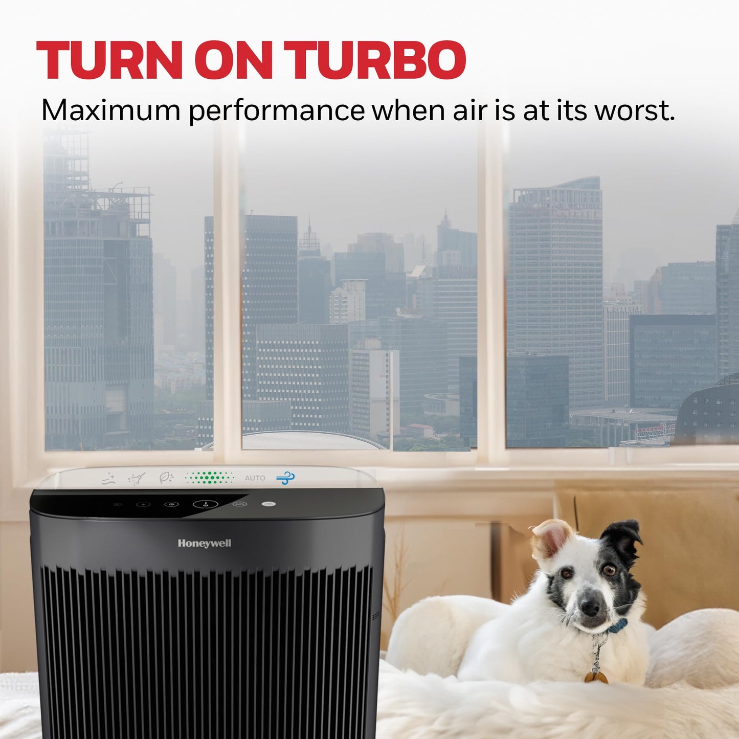 Honeywell HEPA Air Purifier for Home, Large Rooms Up To 1700 ft² in 1 hr, Air Quality Indicator, Auto Mode, Reduces Allergens, Dust, Pollen, Smoke, Pet Dander, Black, HPA5200