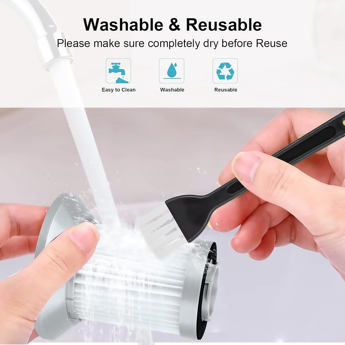 Vacuum Filter Replacement for Bissell 2156A 1665 16652 1665W 21562 2156E Zing AeroSwift Powerforce Bagless Canister Vacuum, Compare to Part #1613056, 2 Filters and a Brush