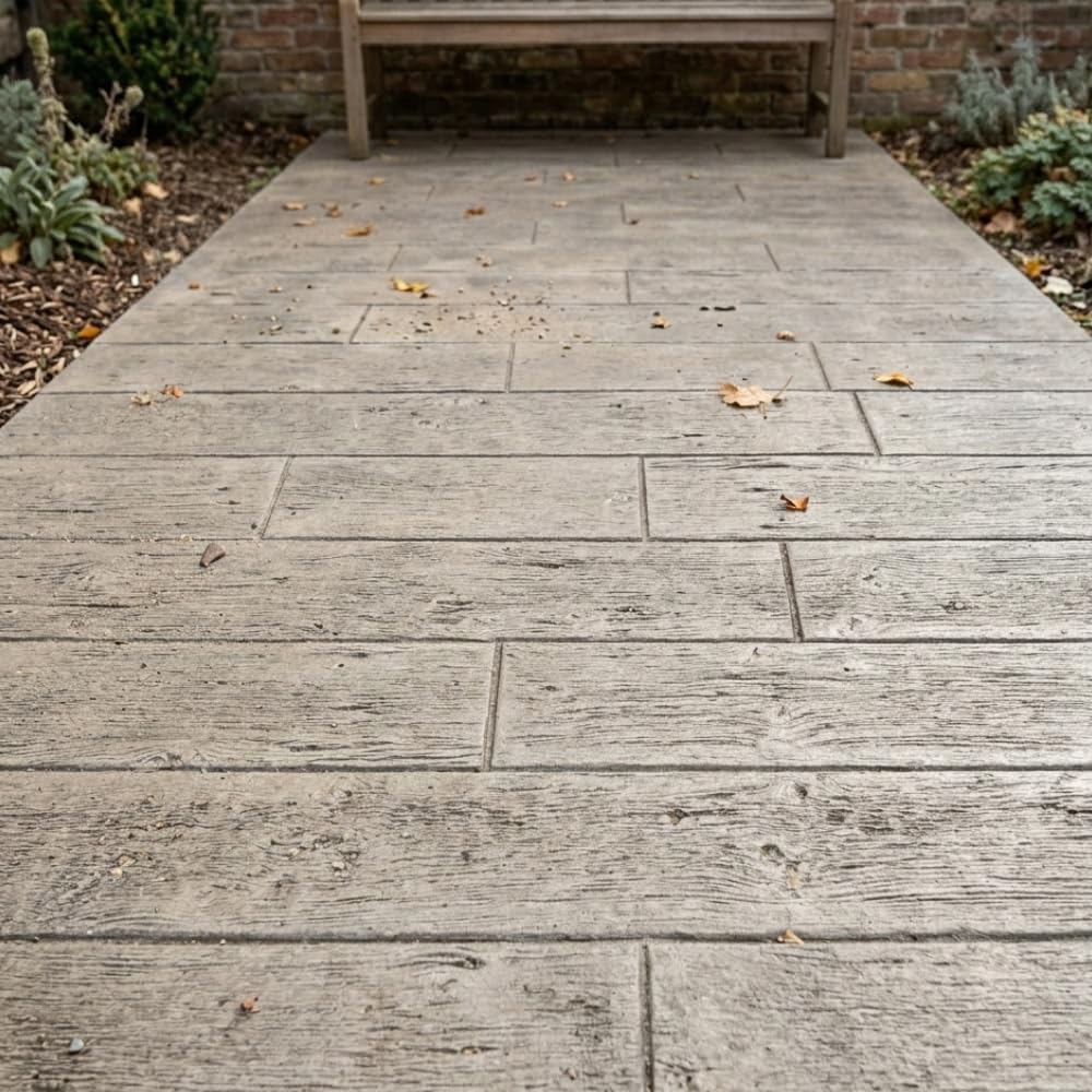 9" Classic Barn Wood Plank Textured Concrete Stamps Set of 6 – Made in USA – Professional Rigid Durable Polyurethane Mats for Patio, Walkway & Driveway SM 5600/S-6
