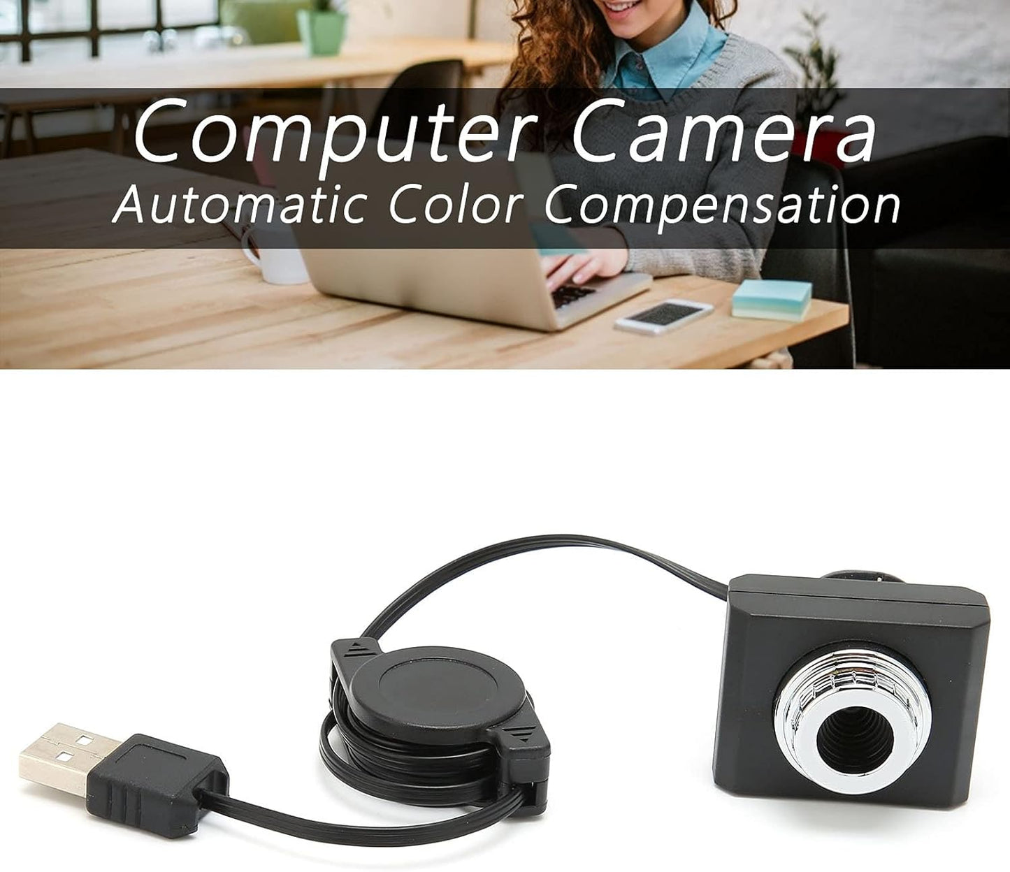Sanpyl USB2.0 Webcam, High Resolution Automatic Camera White Balance Computer Camera Streaming Webcam Mini Web Camera