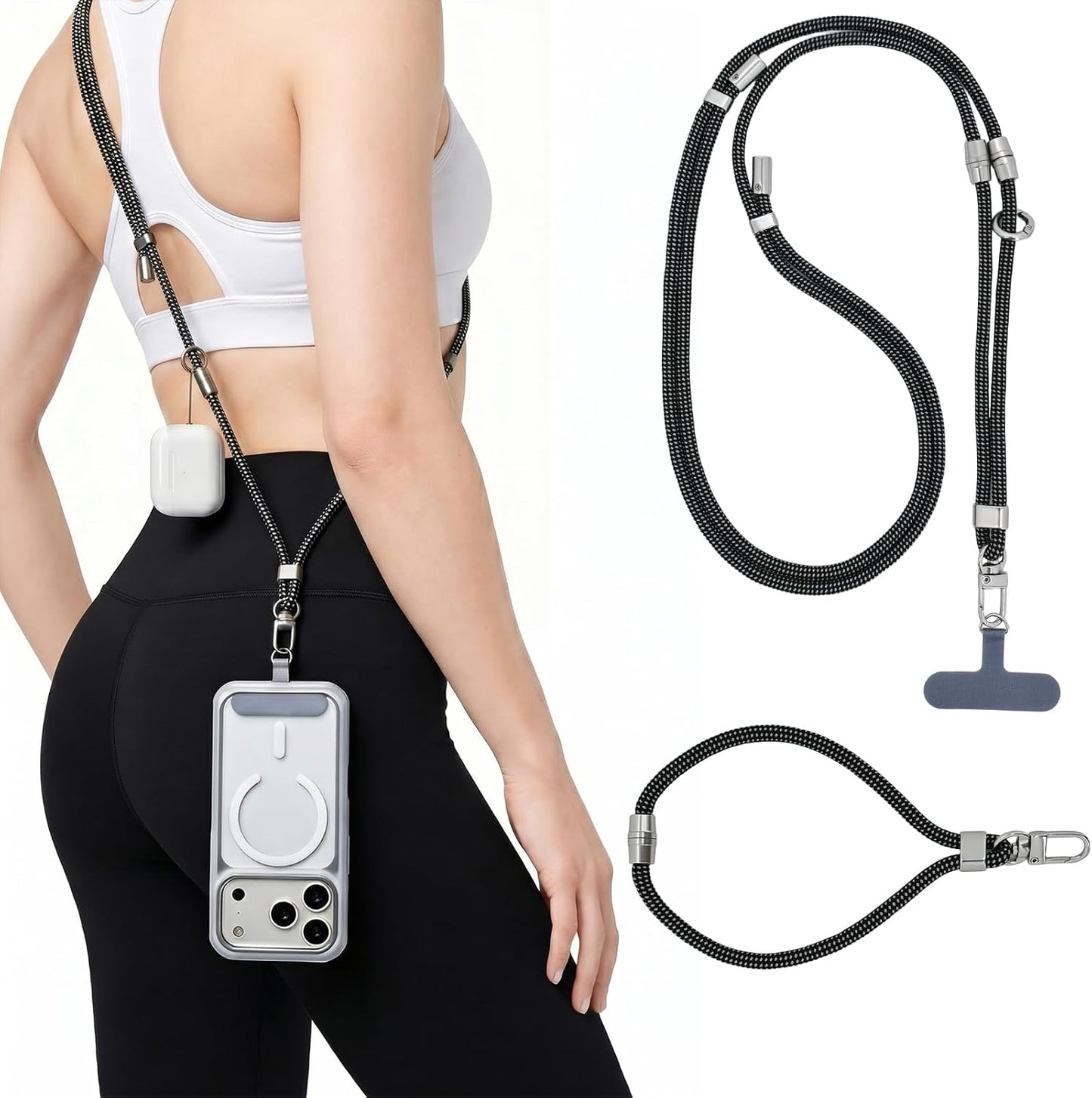 3 1 Phone Lanyard & Phone Wrist Strap, in Adjustable Anti Theft Phone Strap for Cell Phone Lanyard, Convertible