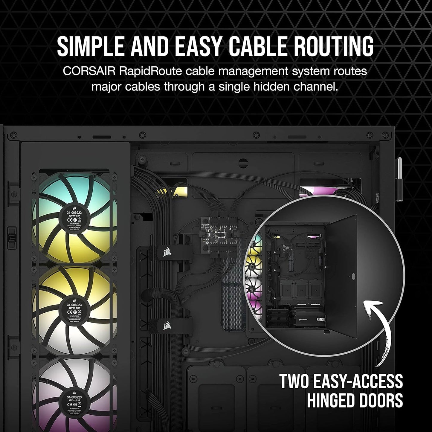 CORSAIR 7000D Airflow Full-Tower ATX PC Case – High-Airflow Front Panel – Spacious Interior – Easy Cable Management – 3X 140mm AirGuide Fans with PWM Repeater Included – Black