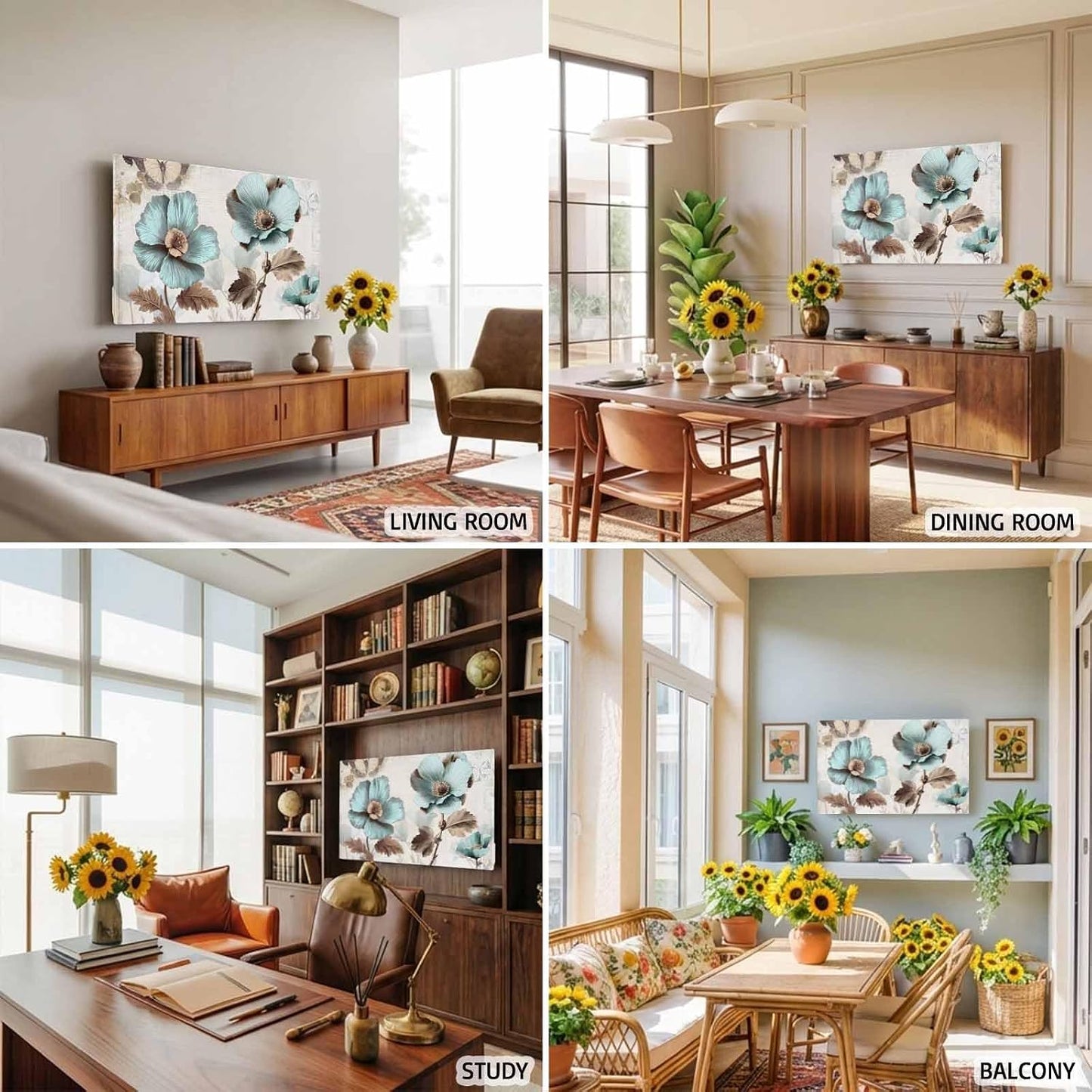 Singingin 85 Inch, Victorian Style Broccoli Butterfly TV Dust Cover Blue Flowers Plant Computer Monitor Cover Dustproof