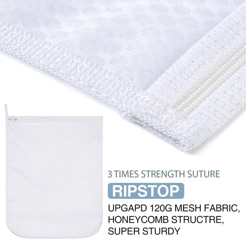 Durable Honeycomb Mesh Laundry Bags by [Brand Name] - 3 Large Bags for Delicates | 16" x 19"