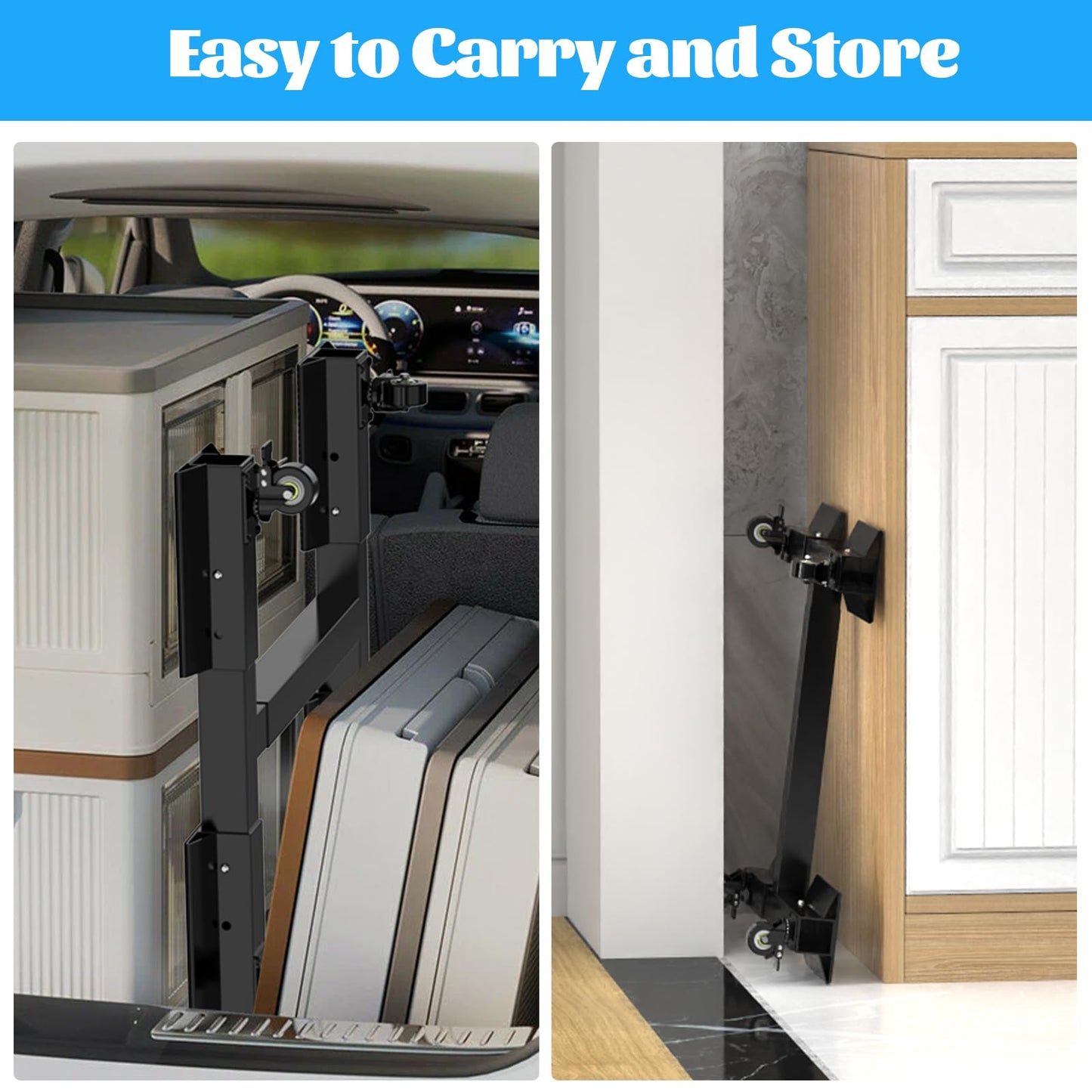 Furniture Dolly 1500LBS Capacity, Adjustable Heavy Duty Iron Moving Dolly Cart with 4 Lockable Caster Wheels, Stand Base for Washing Machine Refrigerator Dryer with Non-Slip Mat Easy Moving