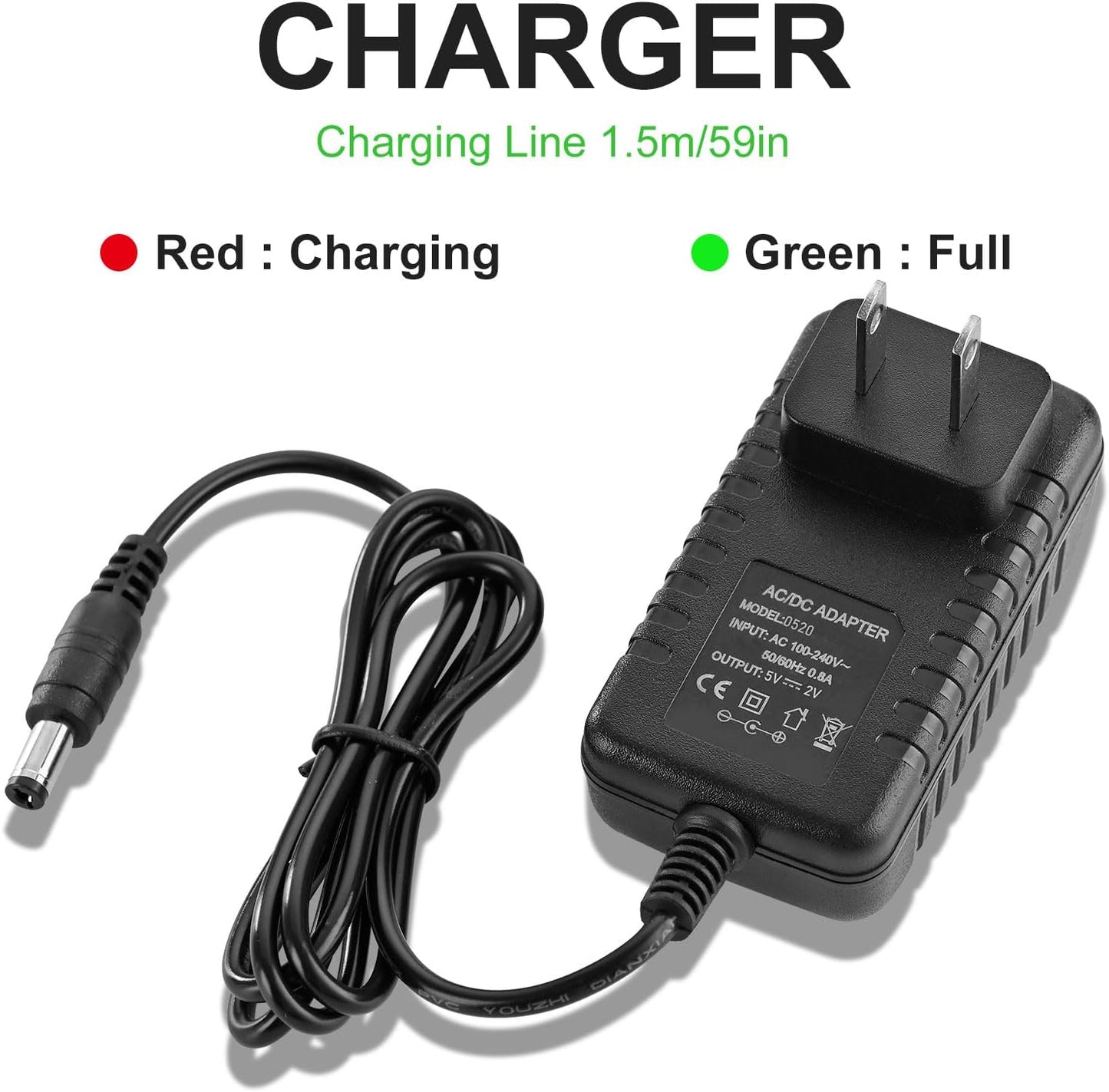 YDRANT 5V 1A 2A VSC-550BT VSC-550BT-BK 3-Speed 5v Charger for Record Player Power Cord fit for Vinyl Suitcase Turntable