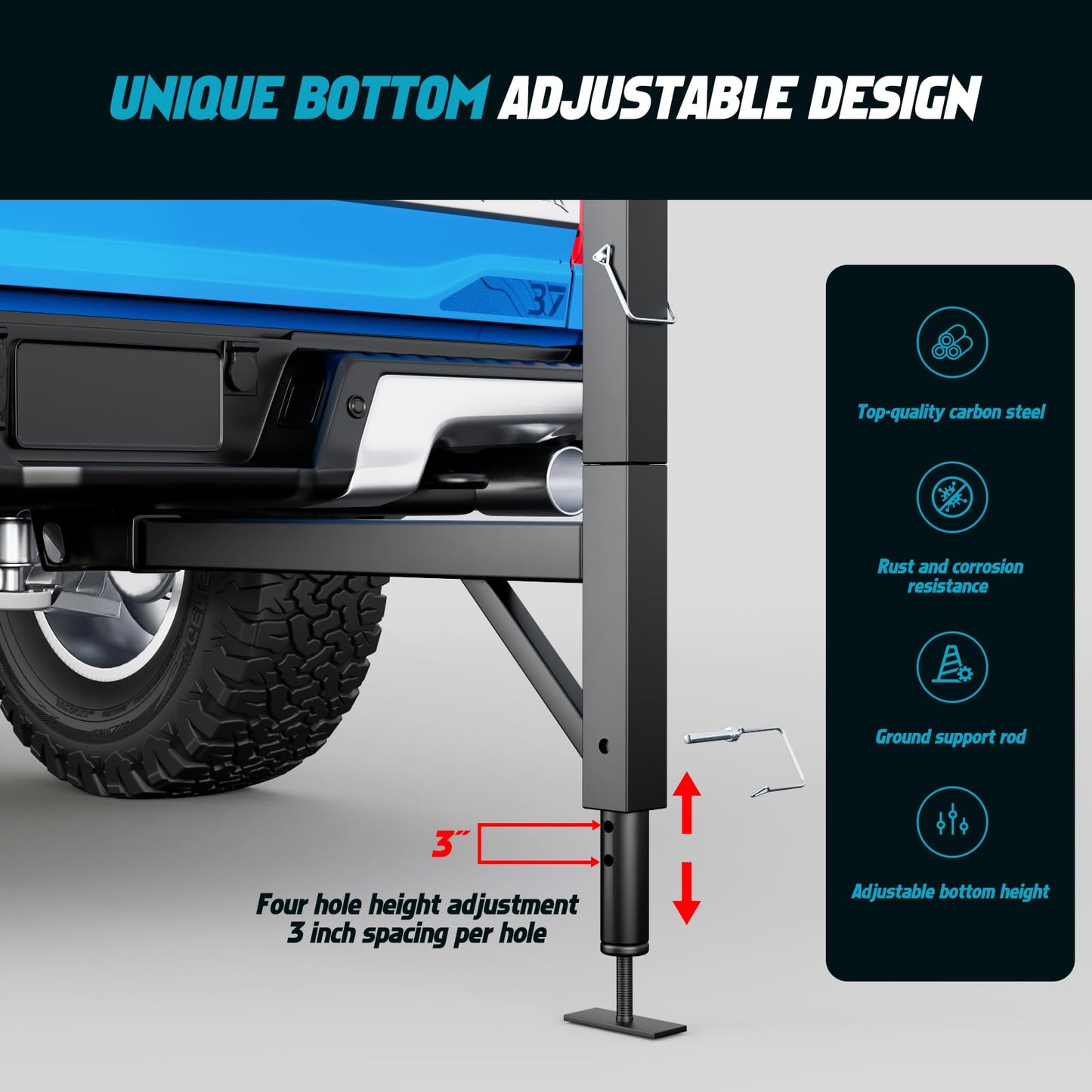 CROSSHIP Truck Hitch Game Hunting Hoist with Lifting System - for 2'' Receiver, 360° Swivel Hitch Crane & Lift - Truck Bed Kit with Winch/Gambrel - 400lbc Hoist & 250lbc Lift