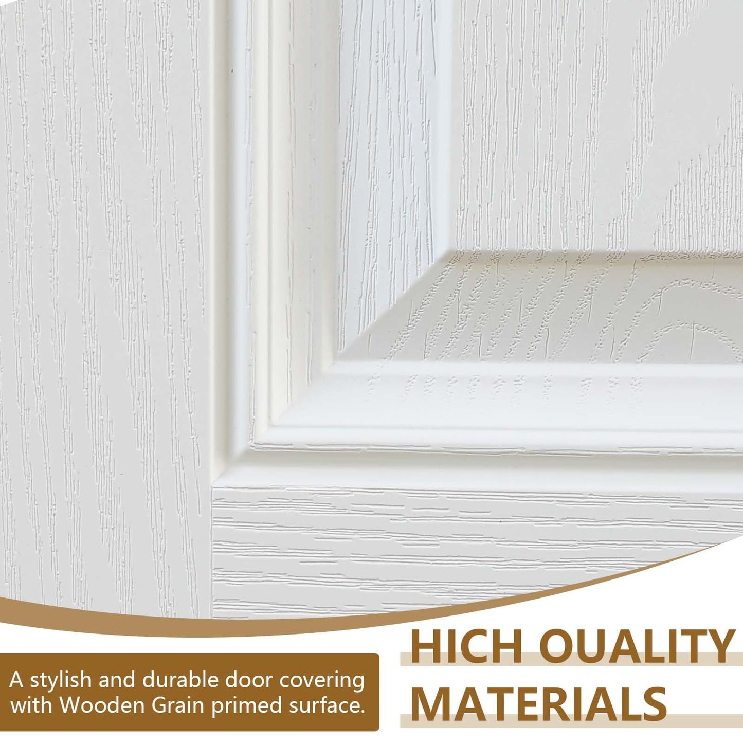 36 X 80 Exterior Door with Glass, Modern Front Door for House Exterior, Entry Doors for Home, Primed Fiberglass, Left Hand Inswing, Wood, French (White, Right Hand Inswing)