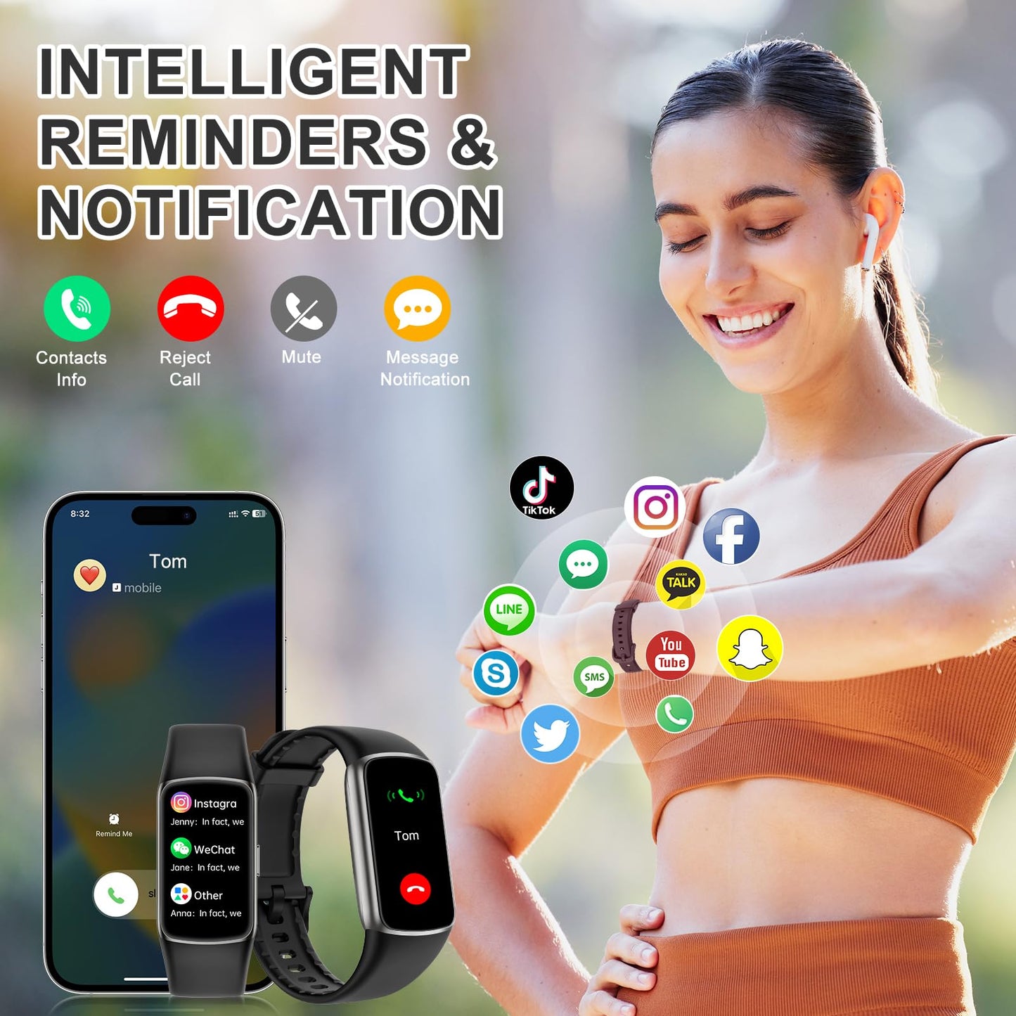 Fitness Tracker, Activity Tracker with 24/7 Heart Rate Blood Oxygen Sleep Monitor, 123 Sports Modes Step Counter, 1.47'' HD Screen Fitness Watch, Smart Watches Pedometer for Women Men Android/iOS
