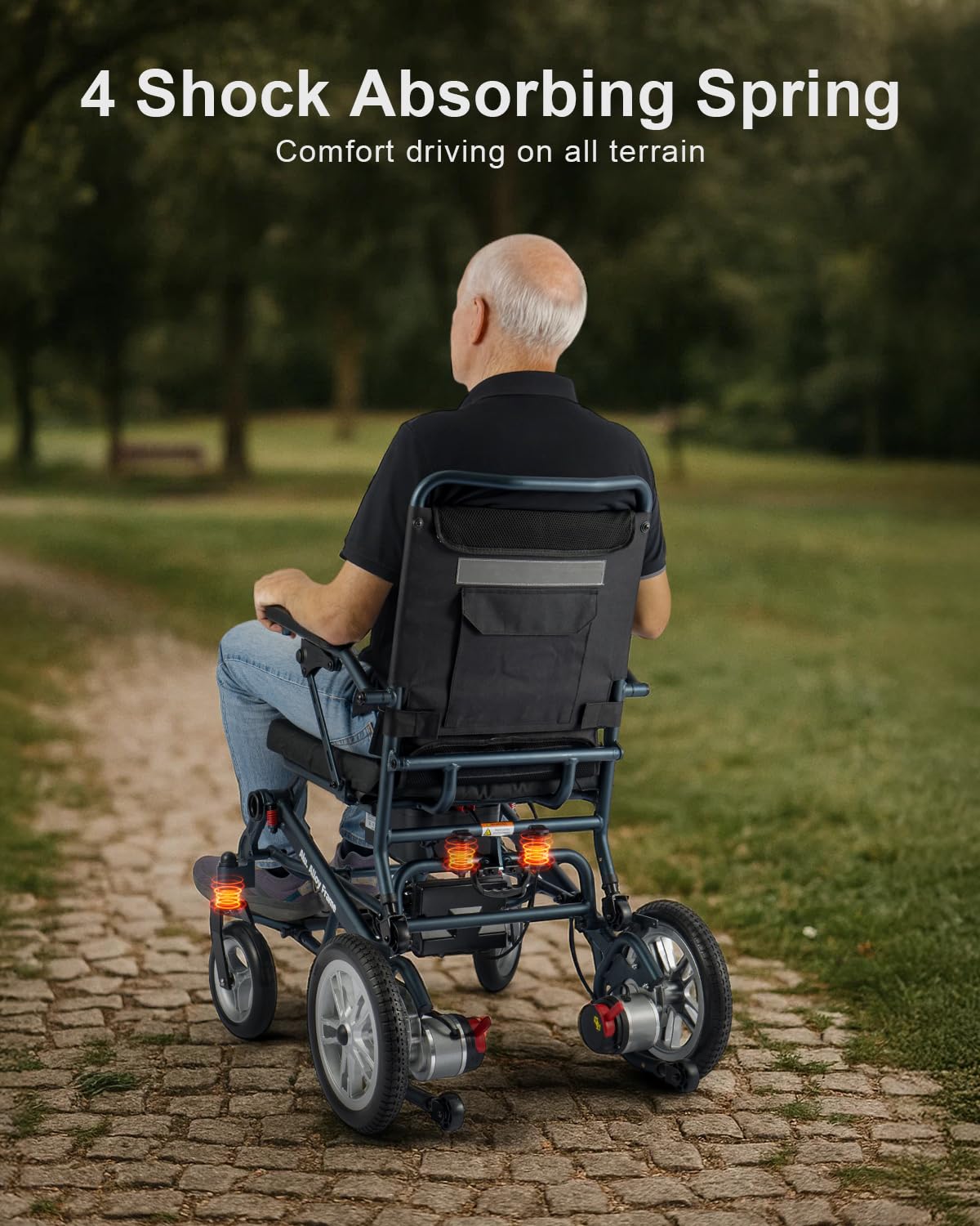 TOPIOM Electric Wheelchairs for Adults, Lightweight Foldable Motorized Electric Wheelchair for Seniors All Terrain Wheelchairs, 330lbs Support Brushless Motor & Airline Approval