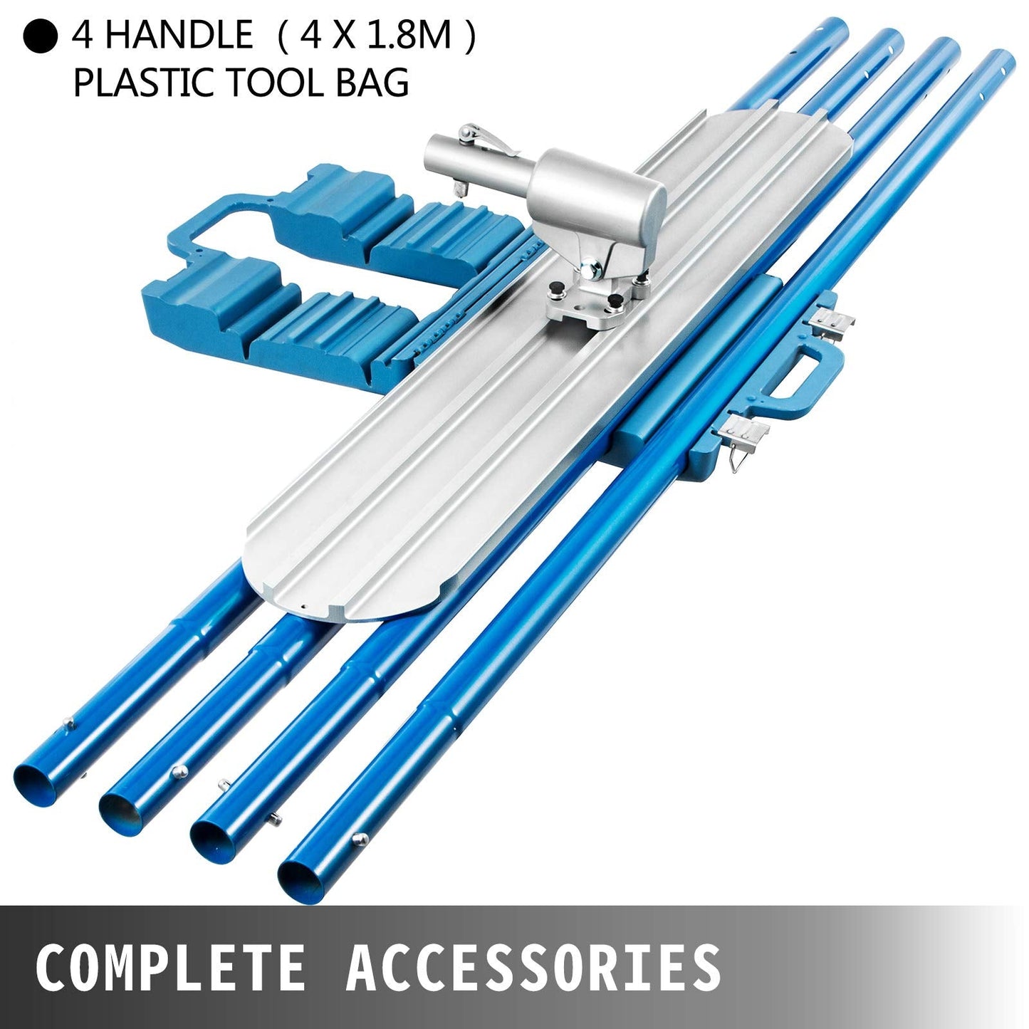 VEVOR Bull Float Magnesium Concrete Float 48 x 8 Round End Concretes Floats Tools Cement Tool Bull Concrete Kit Bull Float with 4 Float Handle Bull Floats Bracket Concretes Tools Finishing Bulls