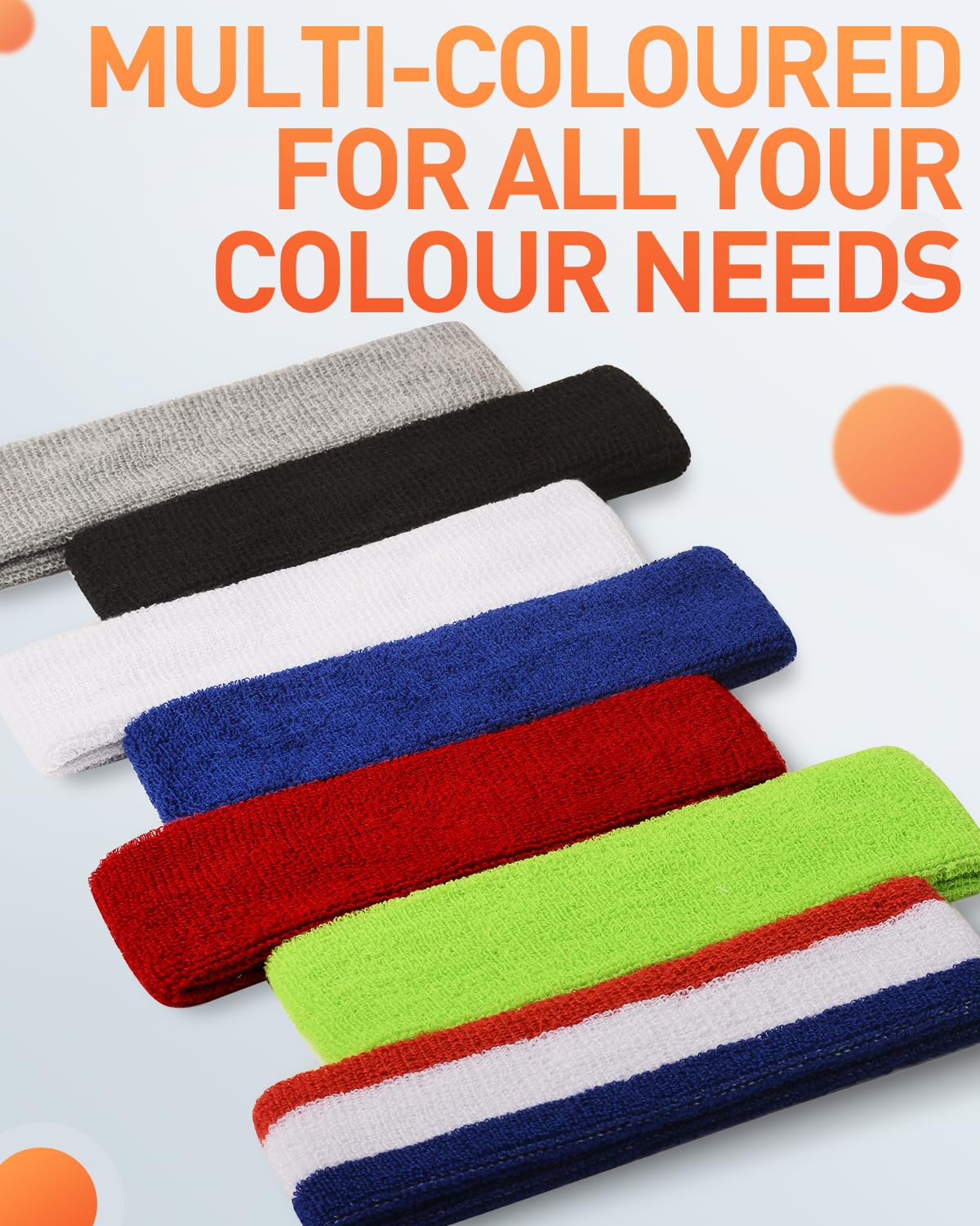 Tanluhu Sweatbands Sport Headbands for Men & Women,Terry Cloth Sweat Band for Tennis, Running, Basketball, Working Out, Exercise- Athletic Sweat Cotton Headband Outdoor