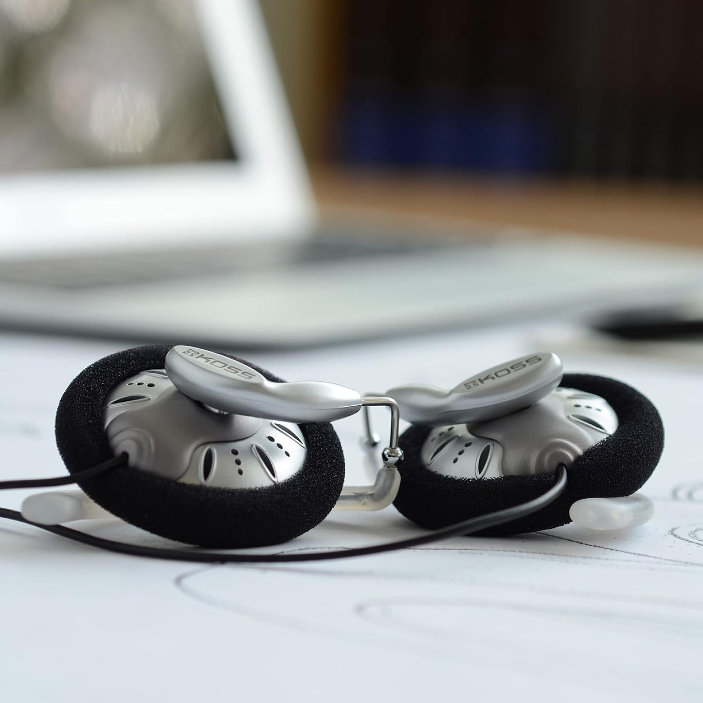 KSC75 Koss Portable On-Ear Clip Headphones, Retro Style, Ultra Lightweight, Silver and Black
