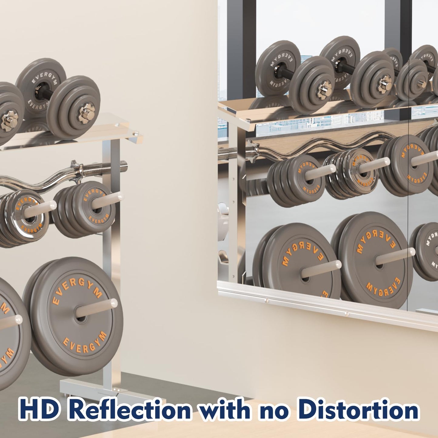 Snowdool Gym Mirror, 48''x30'' 3PCS Mirrors for Home Gym Wall Large, Full Body Mirror for Yoga, Garage, Dance Studio, Anti-Rust, Tempered Glass,Frameless Rectangle Wall-Mounted Workout Mirrors