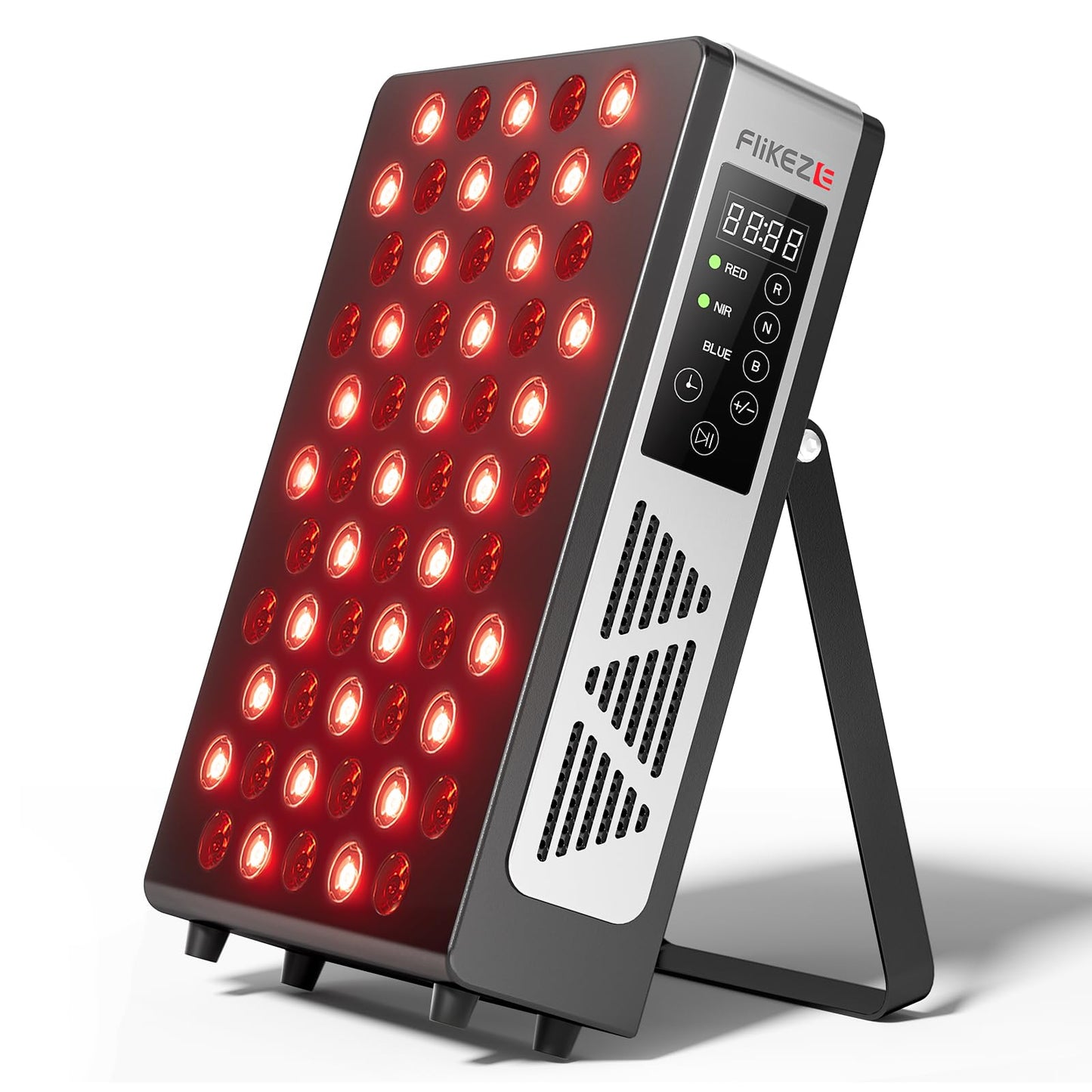 FLIKEZE Red Light Therapy for Body Face, 3+4 Chips 7 Wavements 460nm-880nm Red Light Panel with 4 Modes, Dimmable & Timer, Blue Lights Infrared Light Therapy for Home Office Gym, Elite 60 LEDs