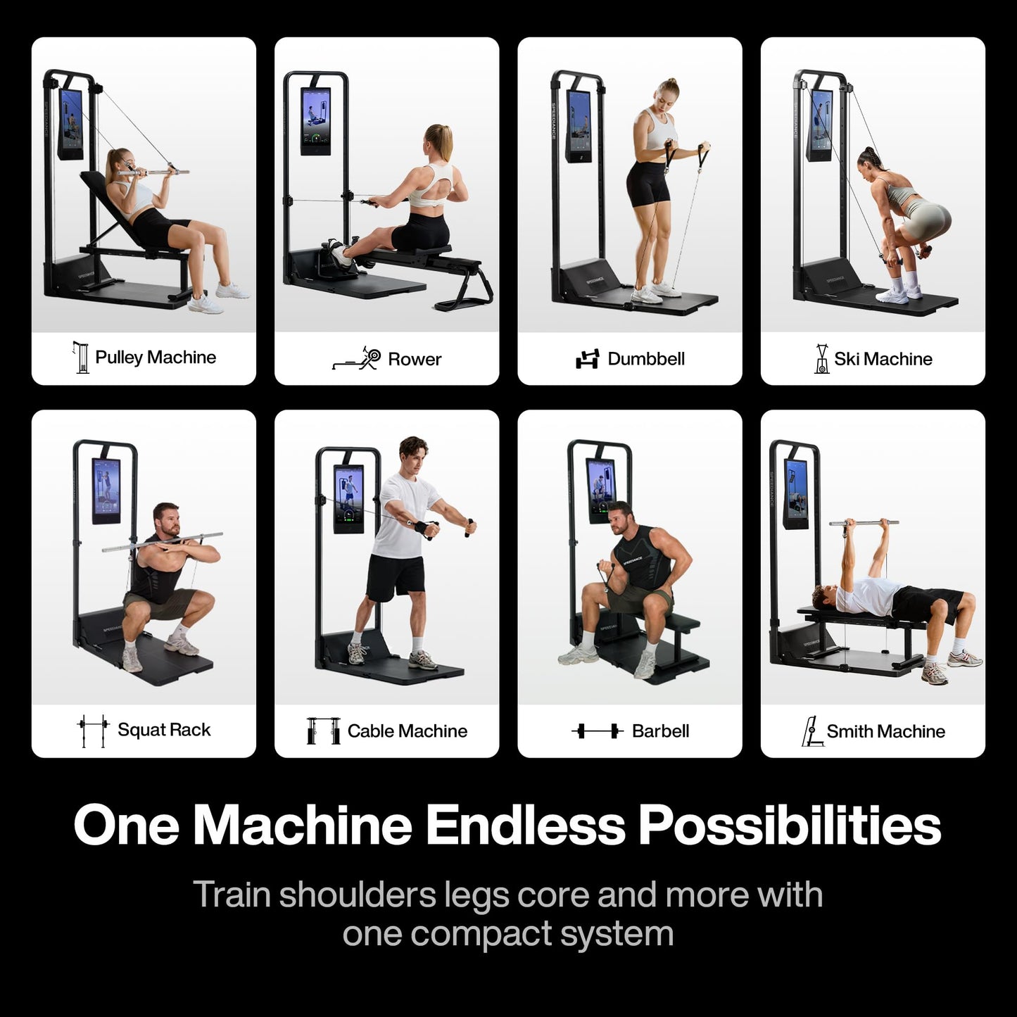 Speediance Gym Monster 2S, Smart AI-Powered Multi-Functional Smith Machine for Full Body Strength Training, All-in-one Gym Equipment, Digital Weight System, Workout Station, Squat Rack