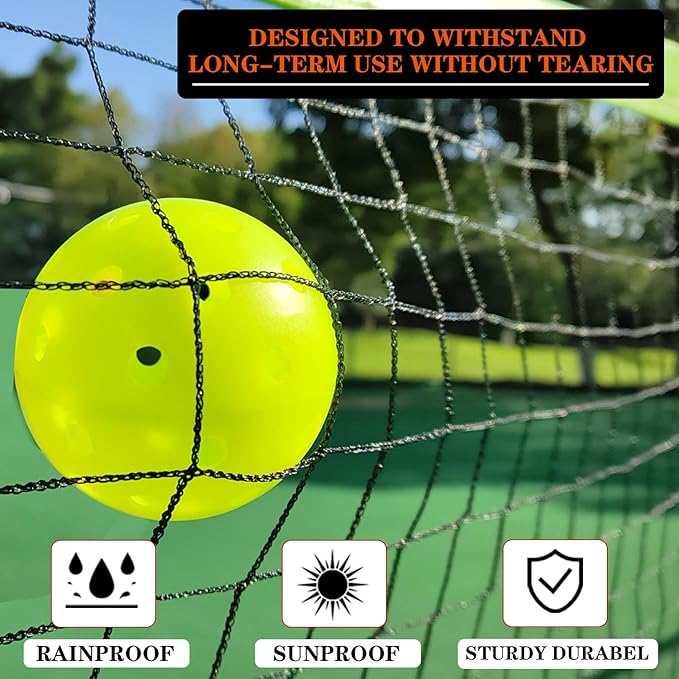 Pickleball Net for Driveway, Portable Pickleball Net System with Regualtion Size 22FT Pickle Ball Net, Outdoor Pickleballs, Carry Bag, Weather Resistant Metal Frame