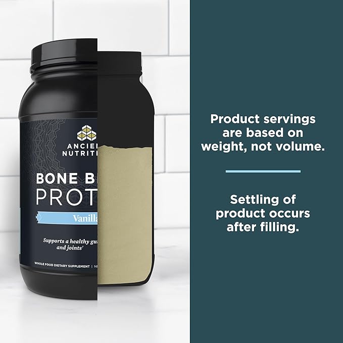 Ancient Nutrition Grass Fed, Bone Broth Protein Powder, 20g Protein, Hydrolyzed Collagen Peptides, Keto & Paleo Friendly, Supports Joint, Gut Health, Vanilla, 40 Servings