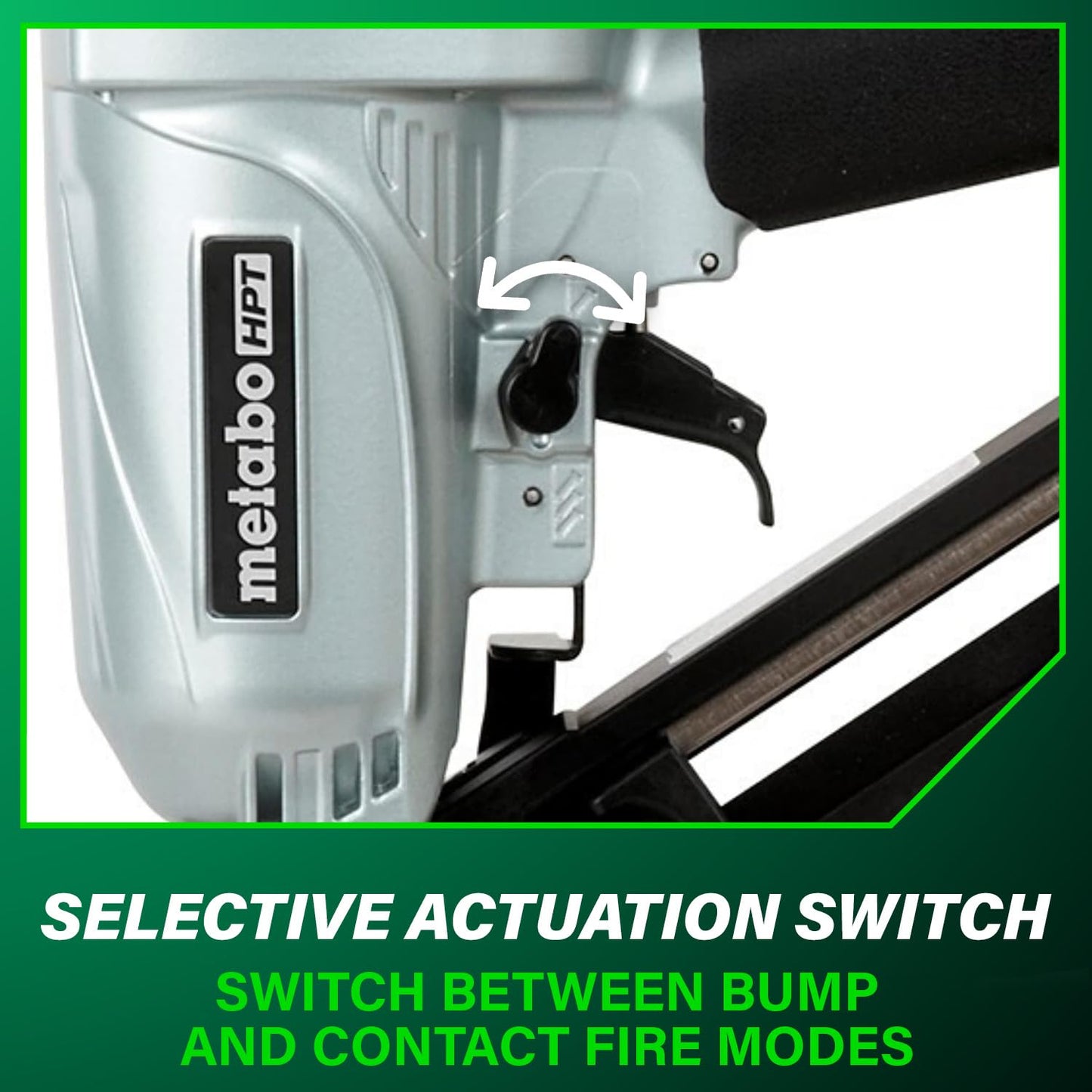 Metabo HPT Finish Nailer with Air Duster, Pro-Preferred Pneumatic Power Nailer for Crown Moldings, Base Moldings, and More, Selective Actuation, 15 Gauge Angled, 1-1/4″ to 2-1/2″ Finish Nails, NT65MA4