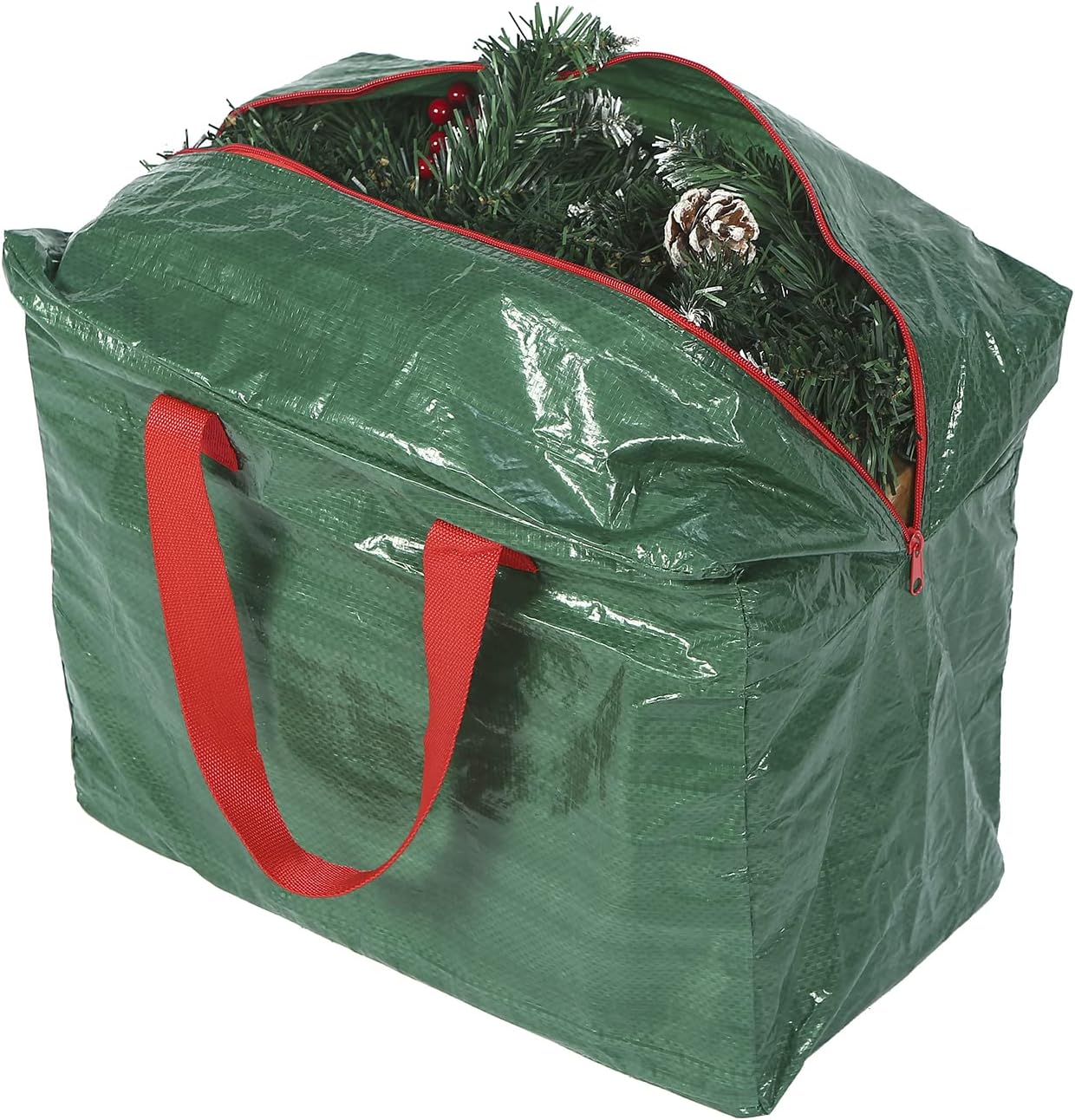 Sattiyrch Christmas Garland Storage Bags - Waterproof Dual Zipper Design with Card Slot | 2-Pack, Green