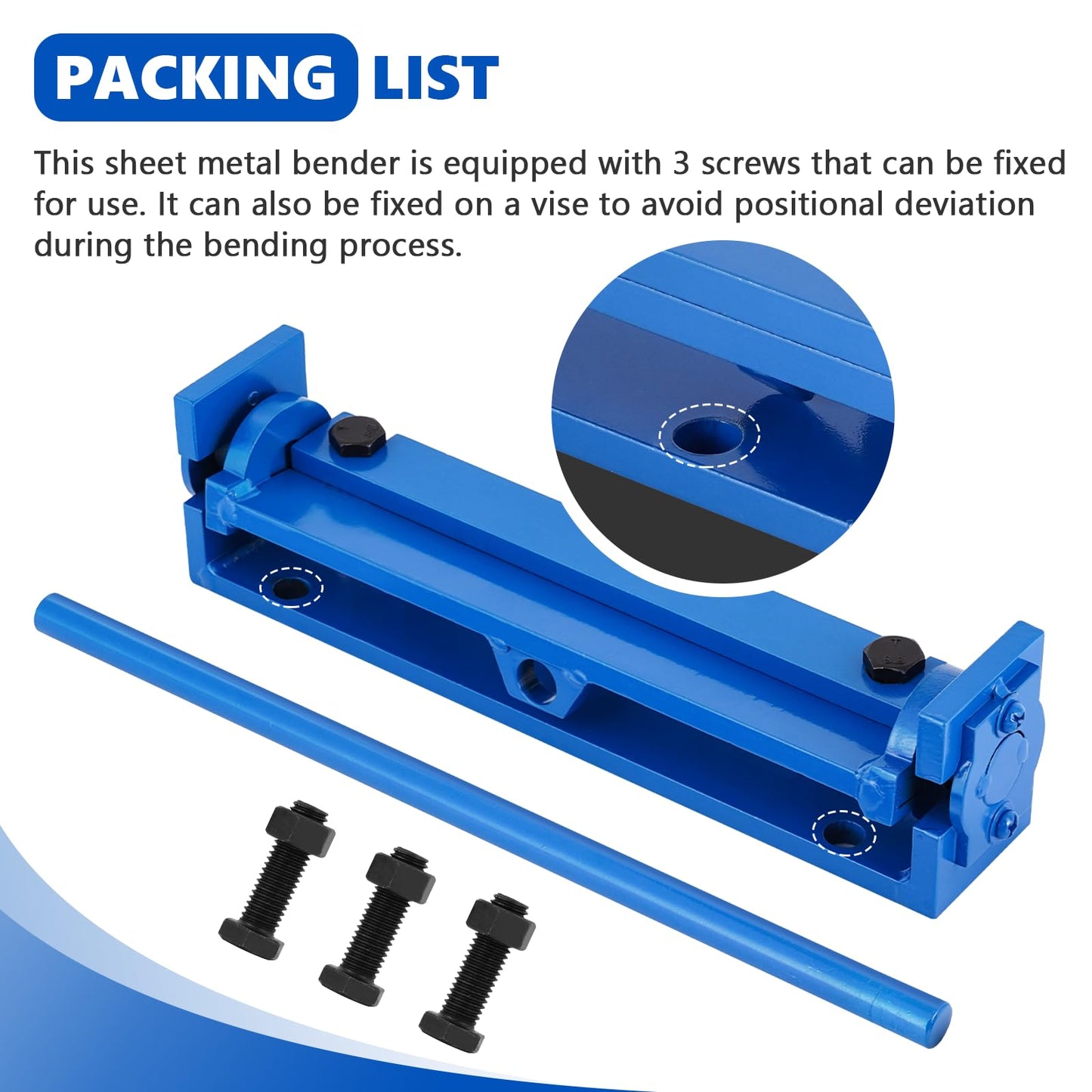 MXBAOHENG 7.87'' Steel Bending Brake, 0-90 Degrees Manual Sheet Metal Bender, Mini Brake Bender, Metal Bending Tool for Thin Iron, Stainless Steel, Aluminum, Copper Plates (200mm)