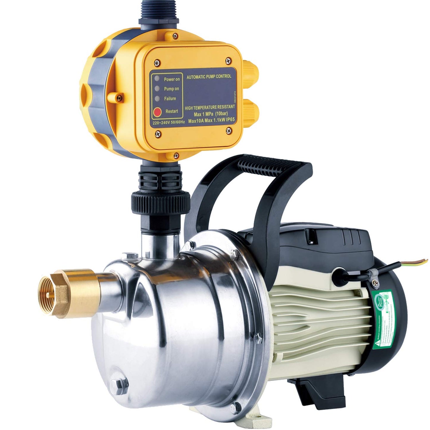 TDRRICH 1/2HP water pressure booster pump with Smart Controller for whole house，Self-priming Jet Transfer Pump Pressure Switch Automatic System 110v AC for Lawn Garden Sprinkler Irrigation