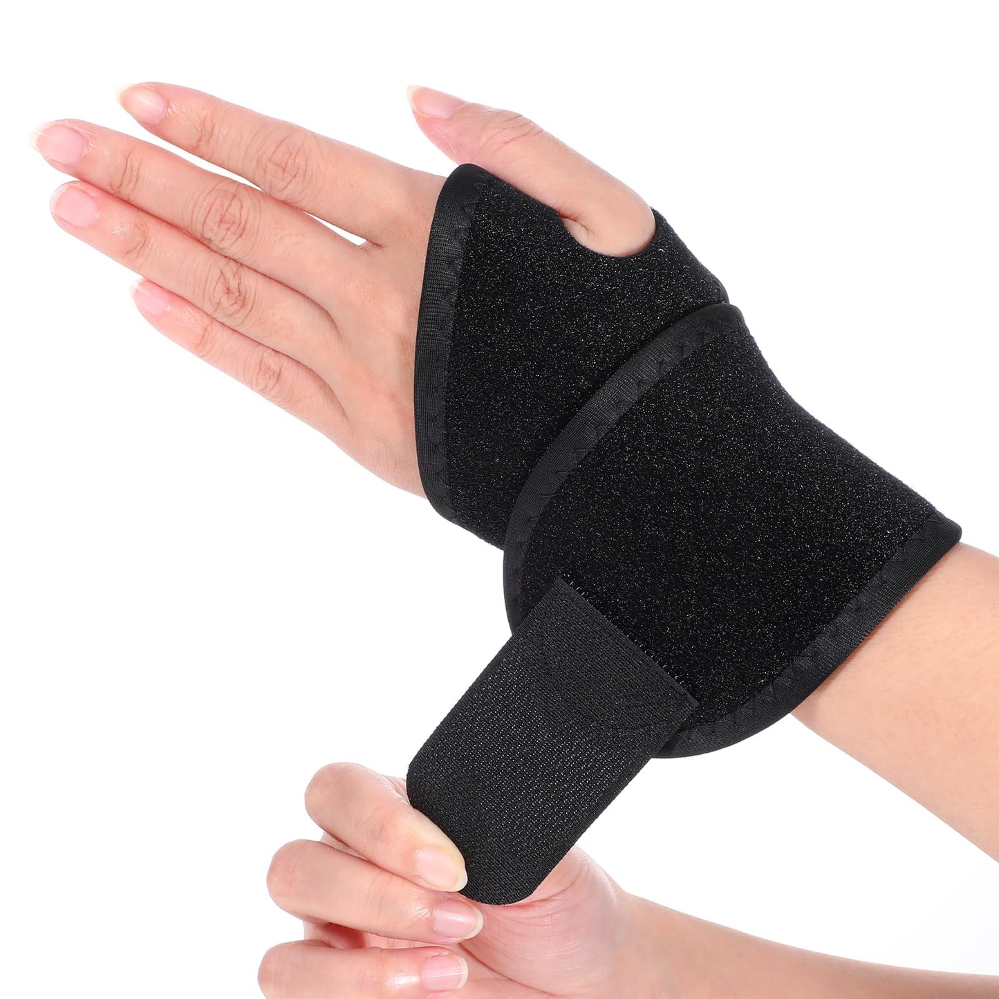 Xyembu 2 Pack Adjustable Wrist Brace Compression Straps, Ulnar Wrist Brace for Right & Left Hand, Ultra-Thin Elastic Wrist Wraps for Hand Support, Workout Sports, Black
