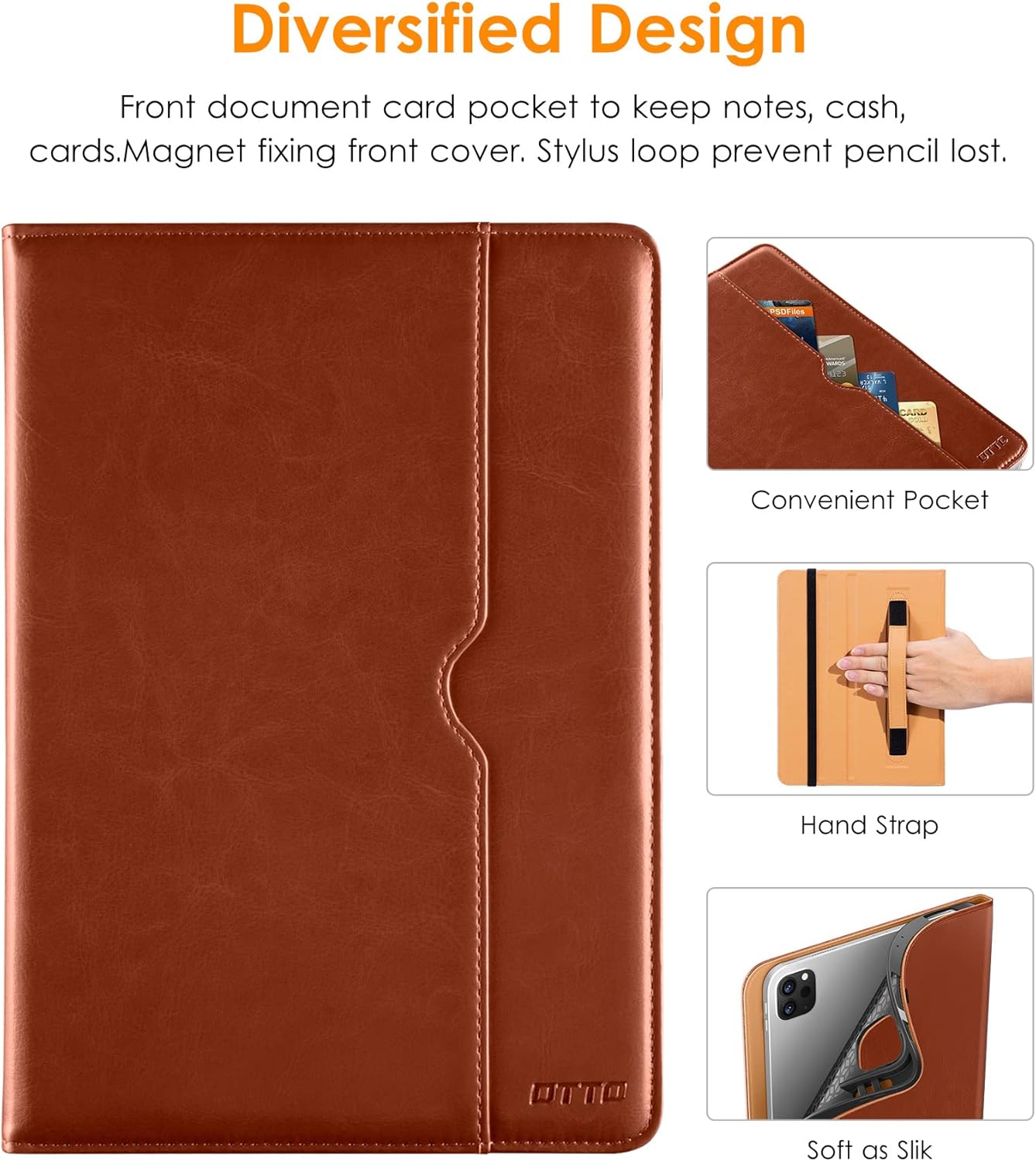 DTTO 12.9 6th 5th 4th 3rd 2022/2021/2020/2018, for iPad Pro / / / Generation Case Premium Leather Folio Stand Cover