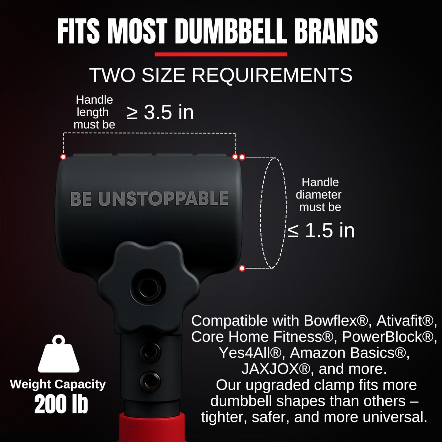 OJEXA Dumbbells to Barbell Converter Set, Adjustable Weights, 200 lb Capacity, Steel Clamp, Home Gym