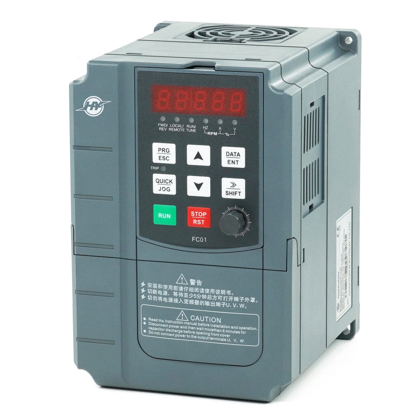 HUANYANG VFD Variable Frequency Drive,1 or 3 Phase Input, 3 Phase 0-400HZ Output, 4kW 5HP 220V 17A for Motor Speed Control,FC Series