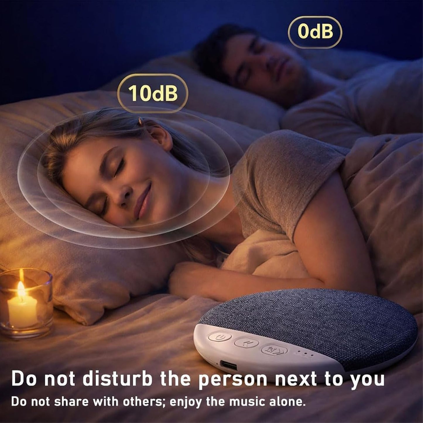 Generic 1.2cm 48H Pillow Speaker for Sleeping - Ultra-Thin Invisible Under Pillow Speaker Bluetooth for Side Sleepers