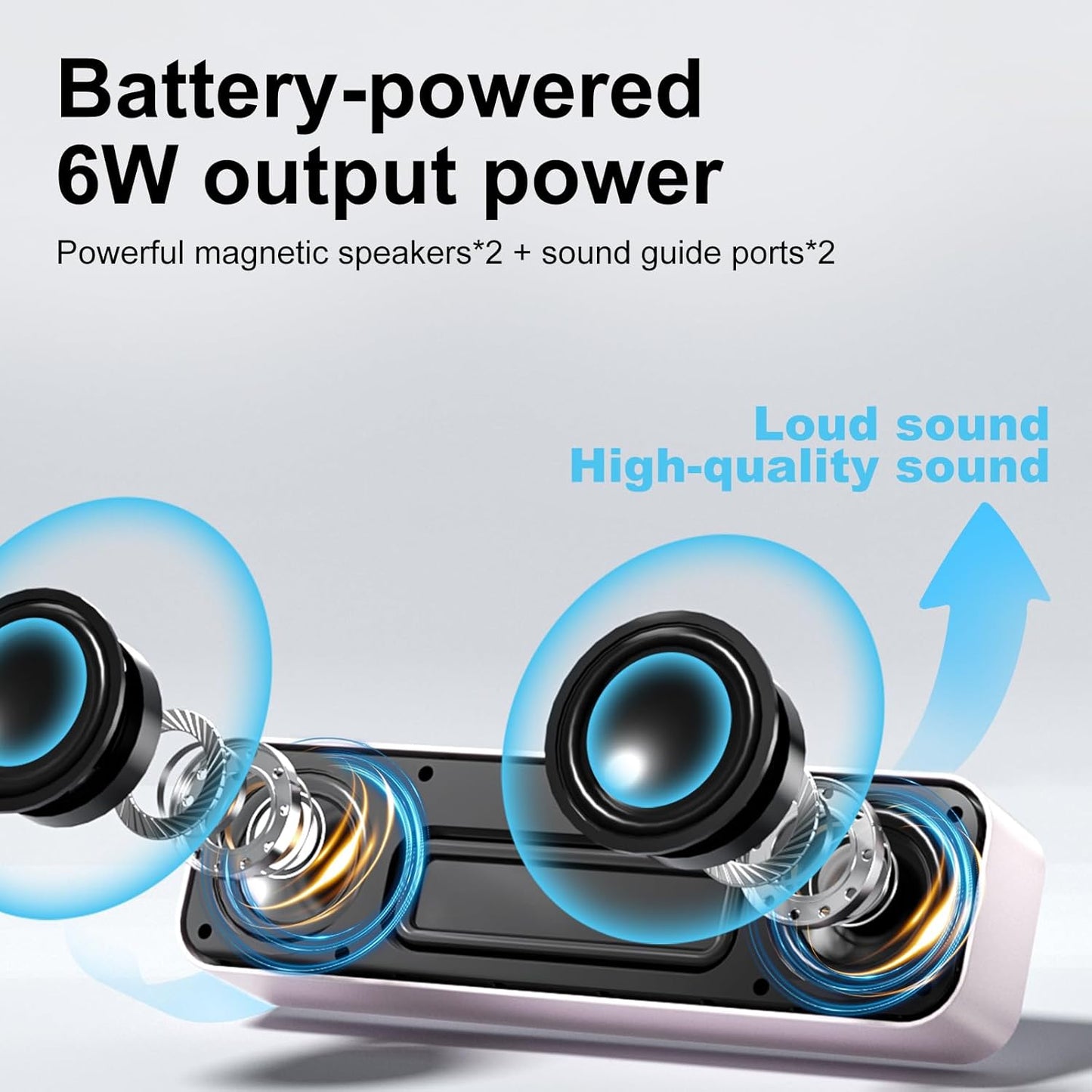 KASOHQEE Bass,3.5mm Computer Speaker for Desktop,Rechargeable PC Speaker,Small Computer Soundbar with Stereo