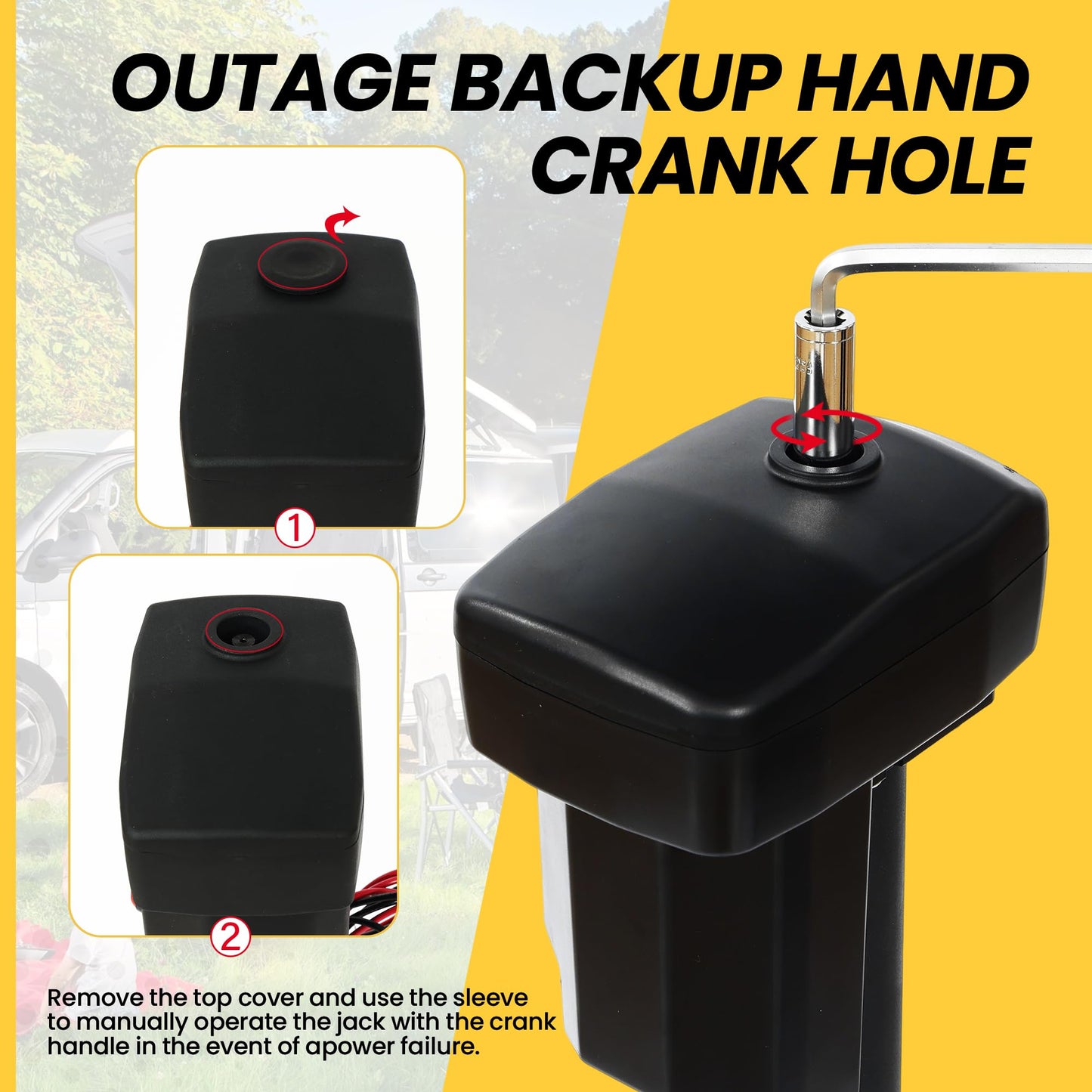 12V Electric Tongue Jack 5000lb A-Frame Heavy Duty Trailer Jack 18” Travel Add 4.5” with The Drop Foot & LED Light for Travel Trailer Camper, Protective Cover Included